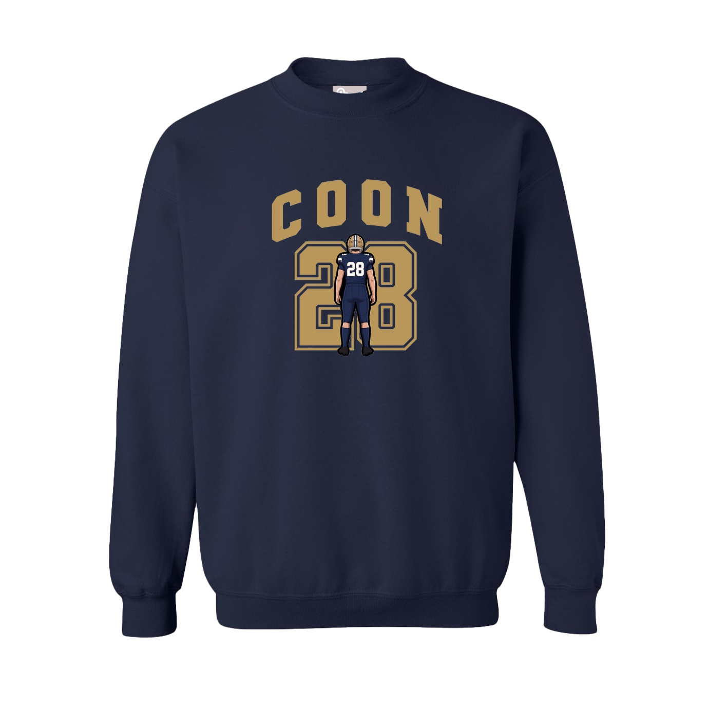 Fleece Crew — Number in Navy