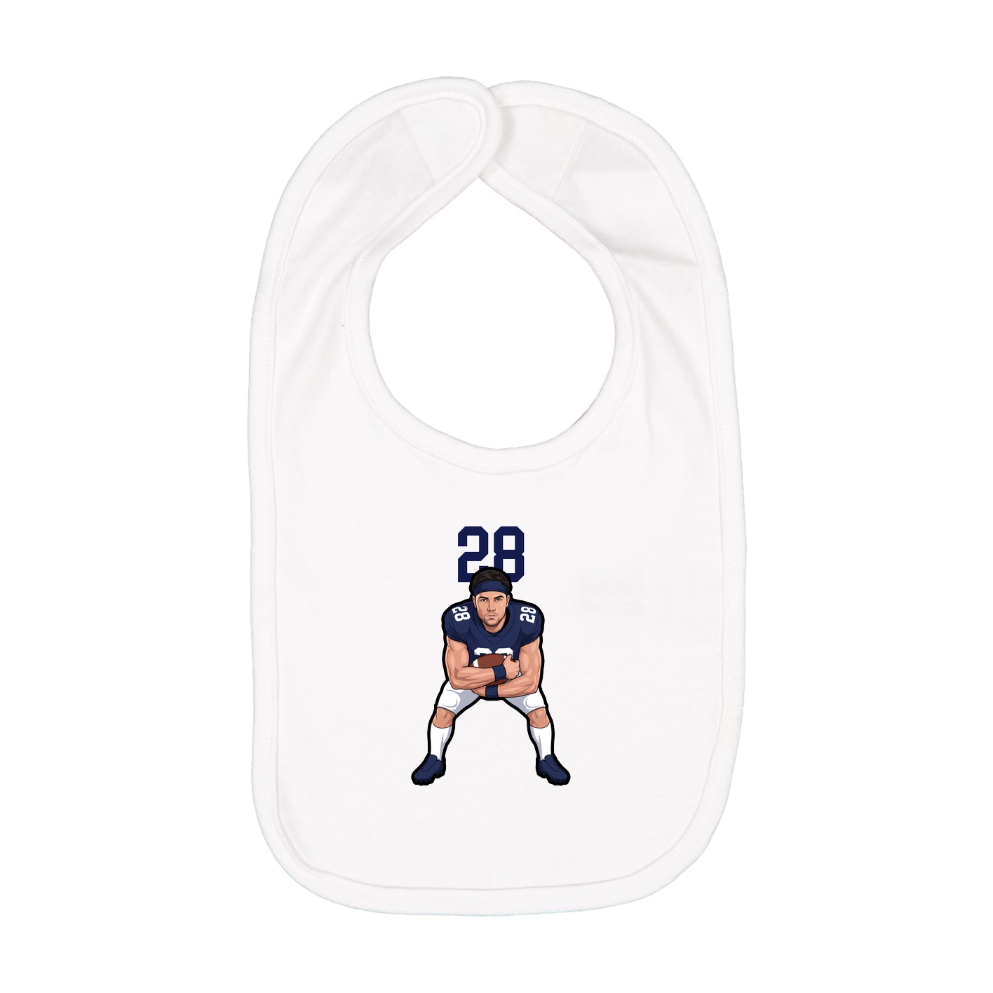 Infant Bib — Number Top in White