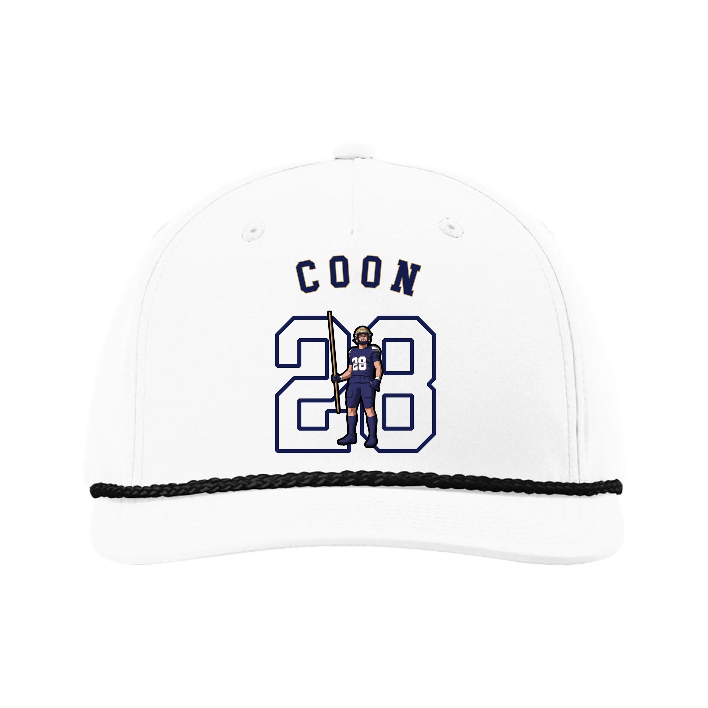 Five-Panel Classic Rope Cap — Shirsey Arch in White