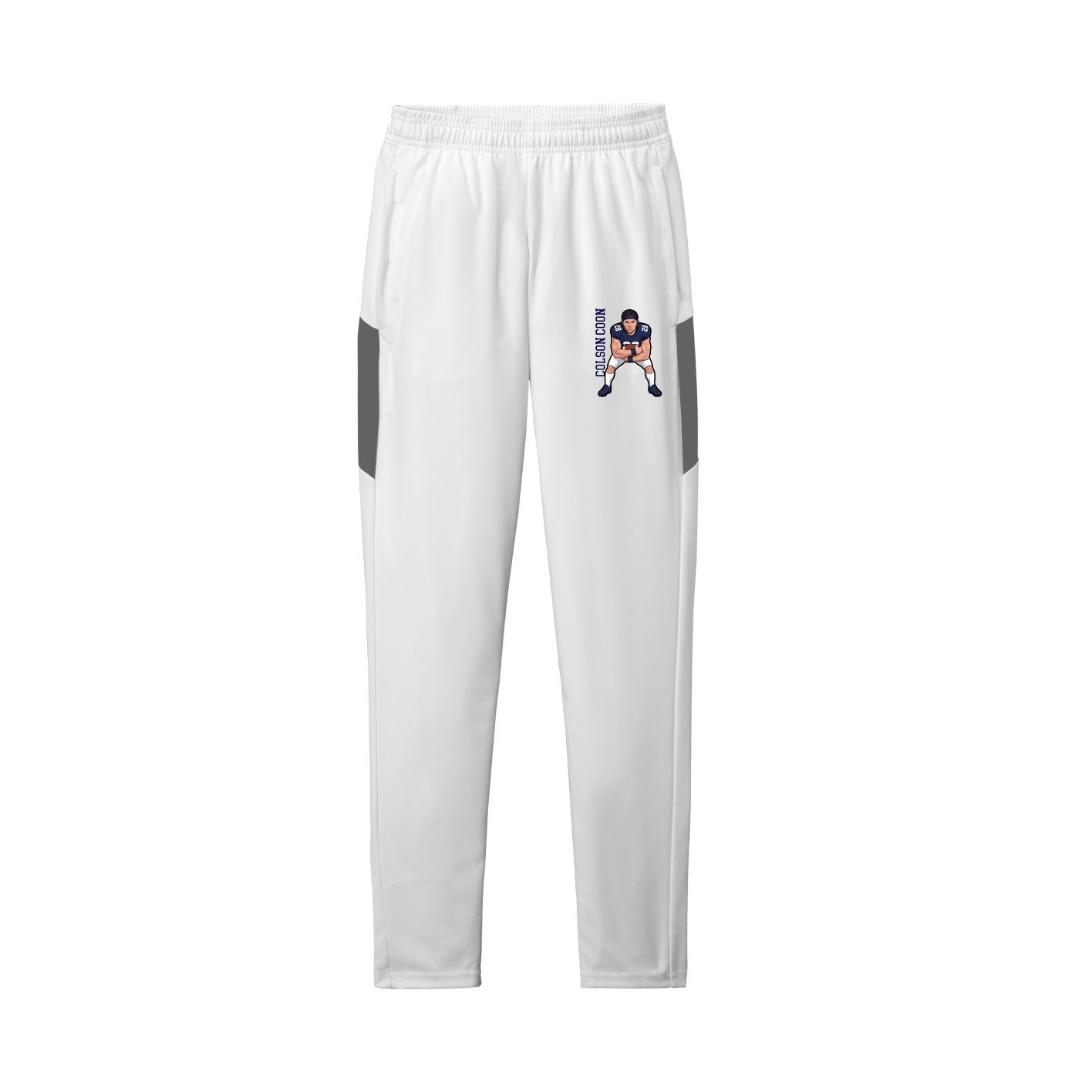 Team Travel Pant — Name Vertical in White/Grey