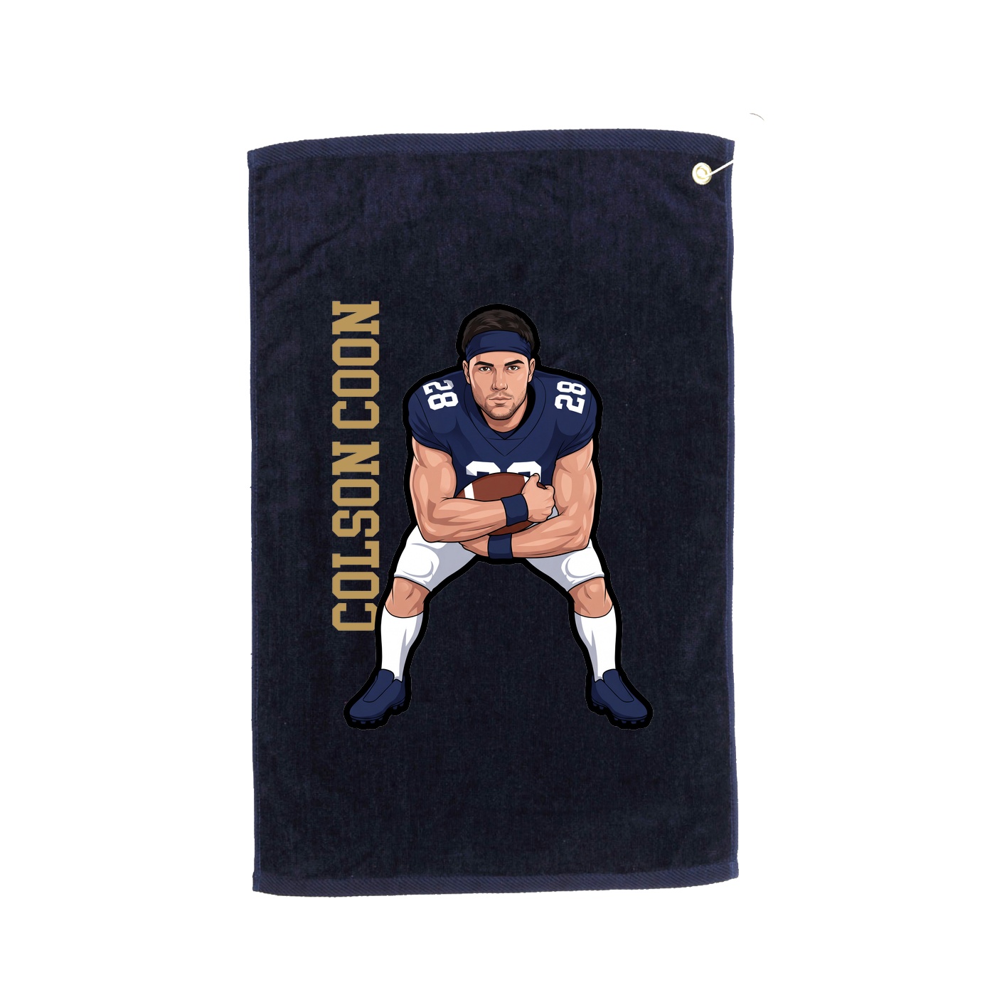 Golf Towel — Name Vertical in Navy