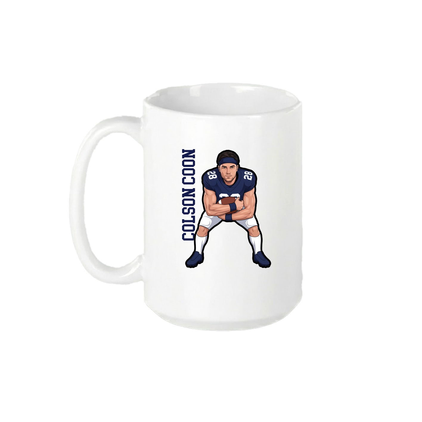 15oz Coffee Mug — Name Vertical in White