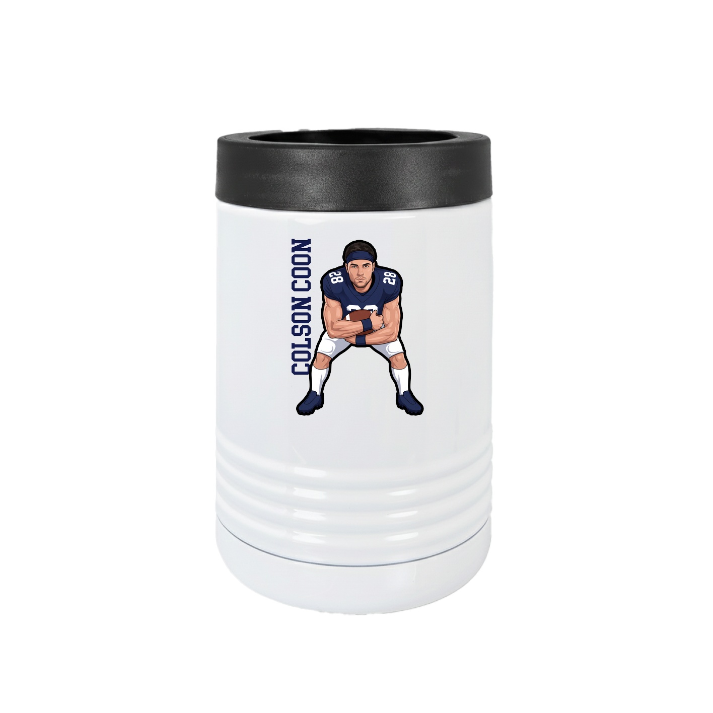 Beverage Holder — Name Vertical in White