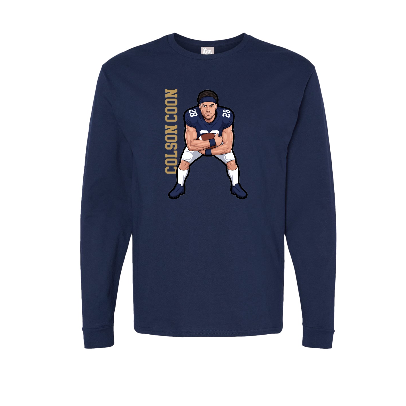 Long Sleeve Tee — Name Vertical in Navy