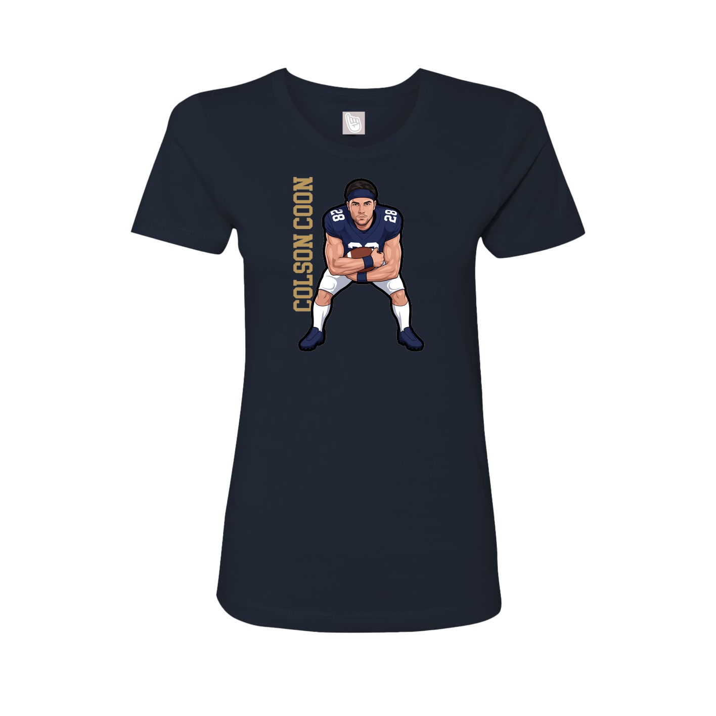 Fitted Women's Tee — Name Vertical in Navy