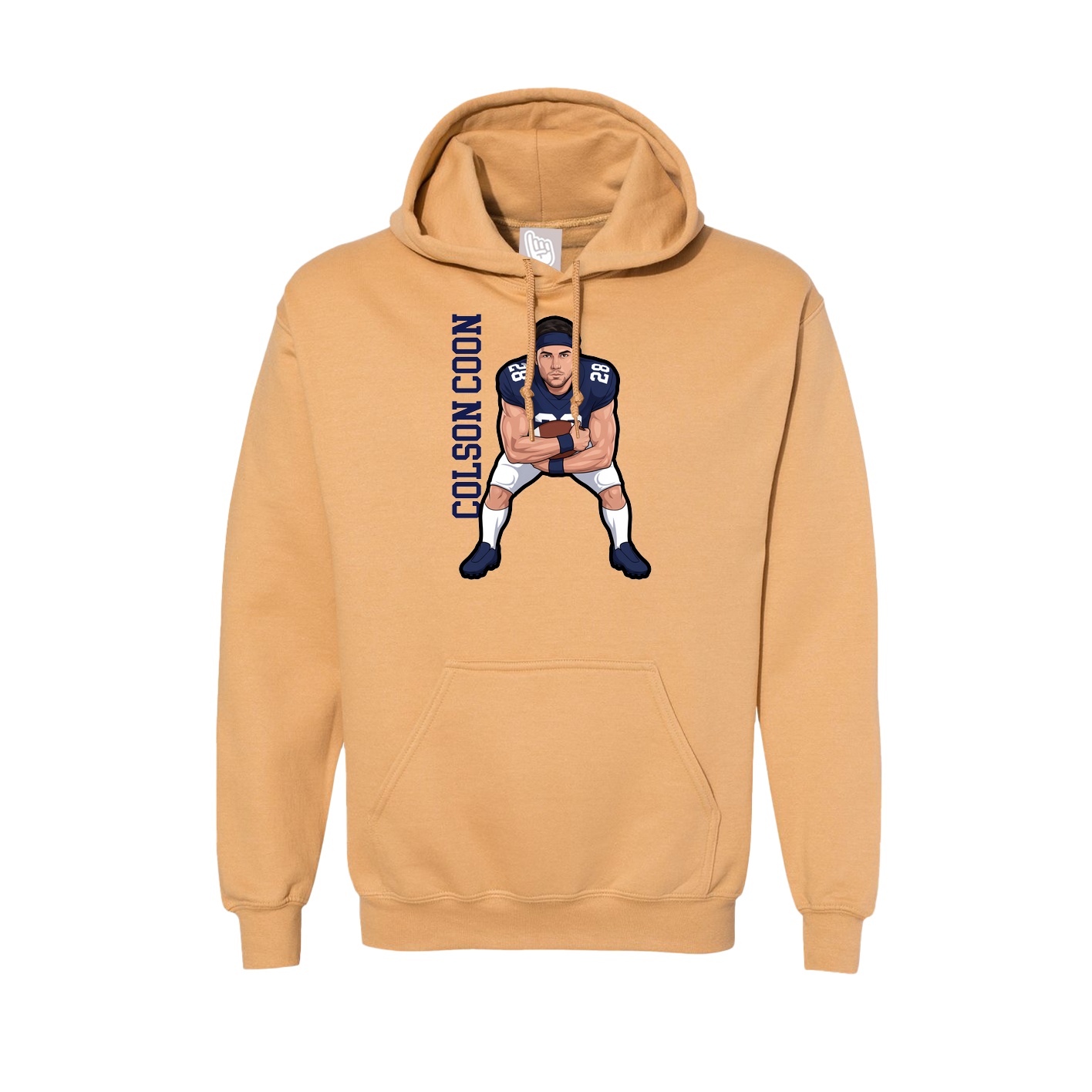 Hoodie — Name Vertical in Vegas Gold