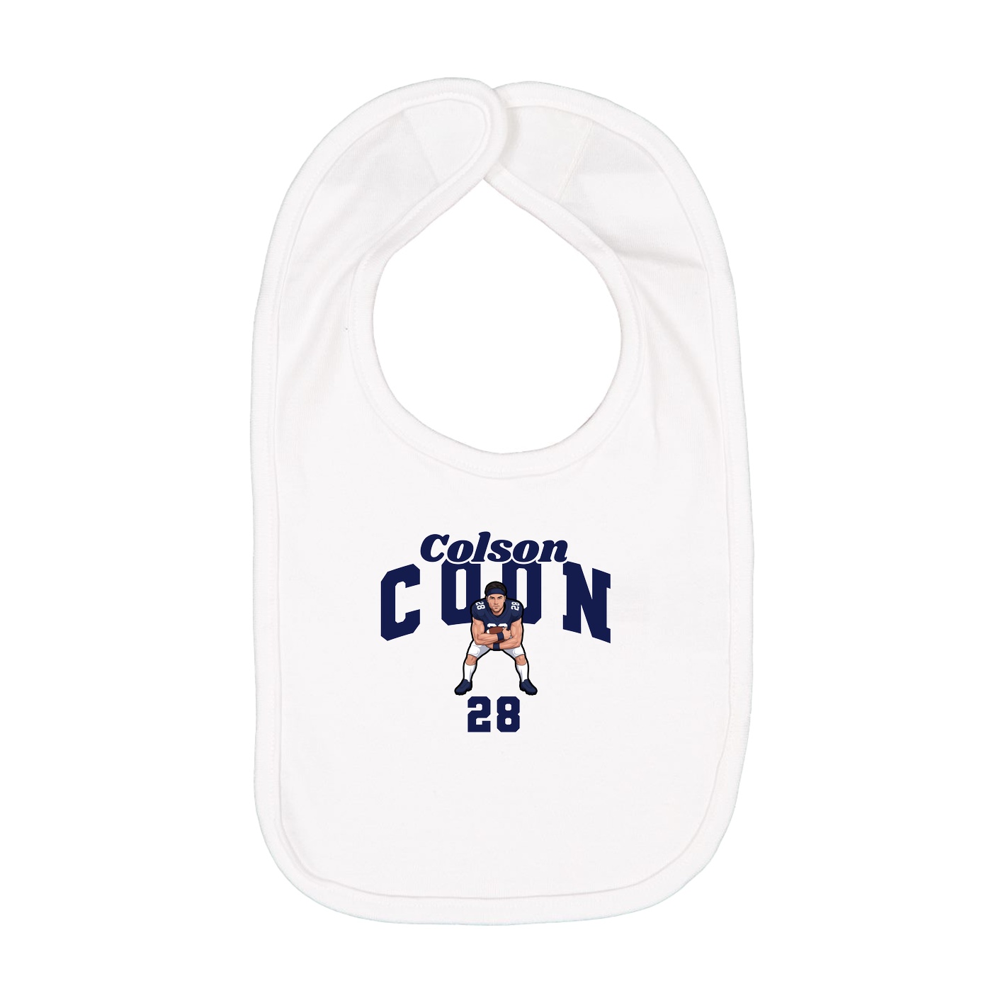 Infant Bib — Signature Arch in White