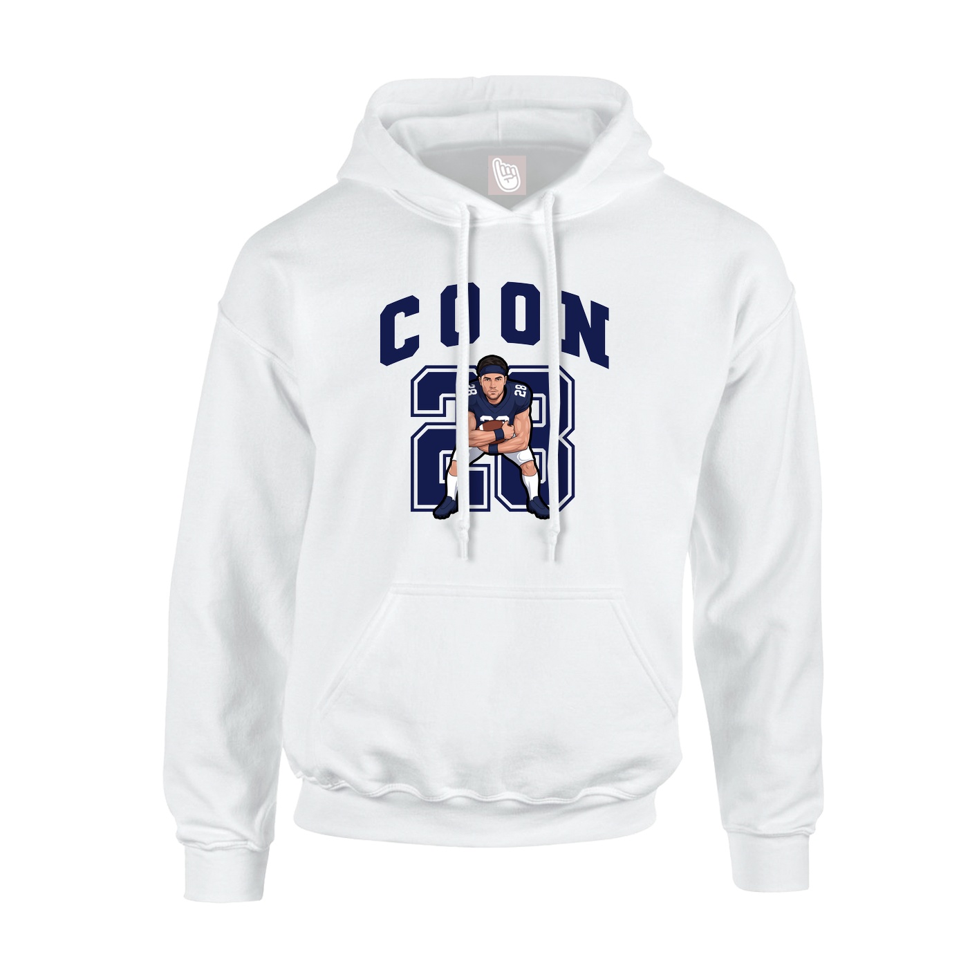Hoodie — Number in White