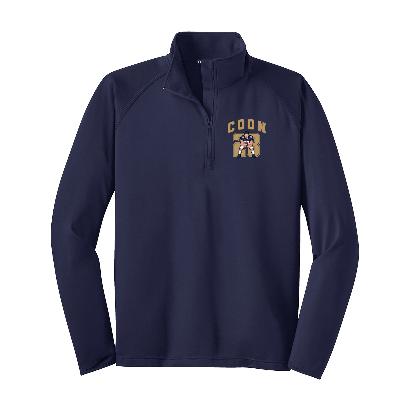 Q-Zip Pullover — Number in Navy