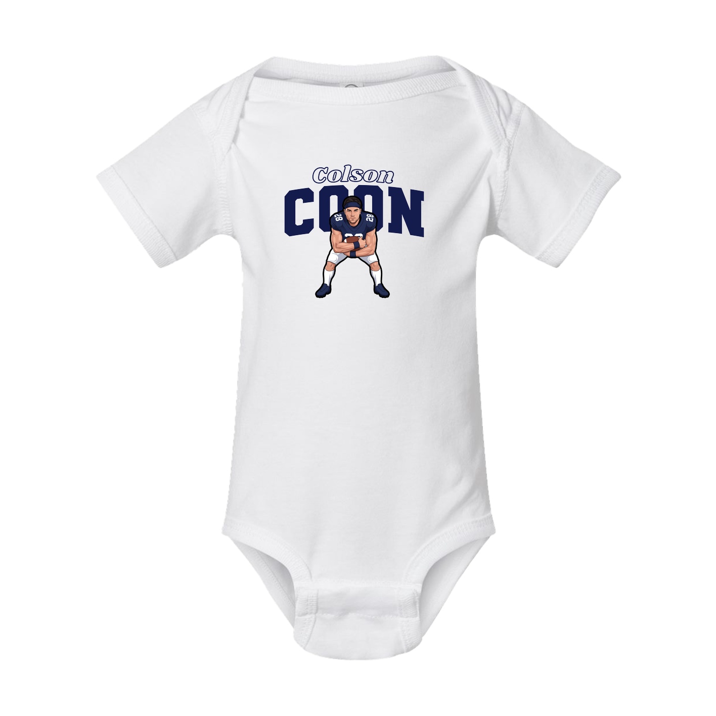 Baby Onesie — Name Arch in White