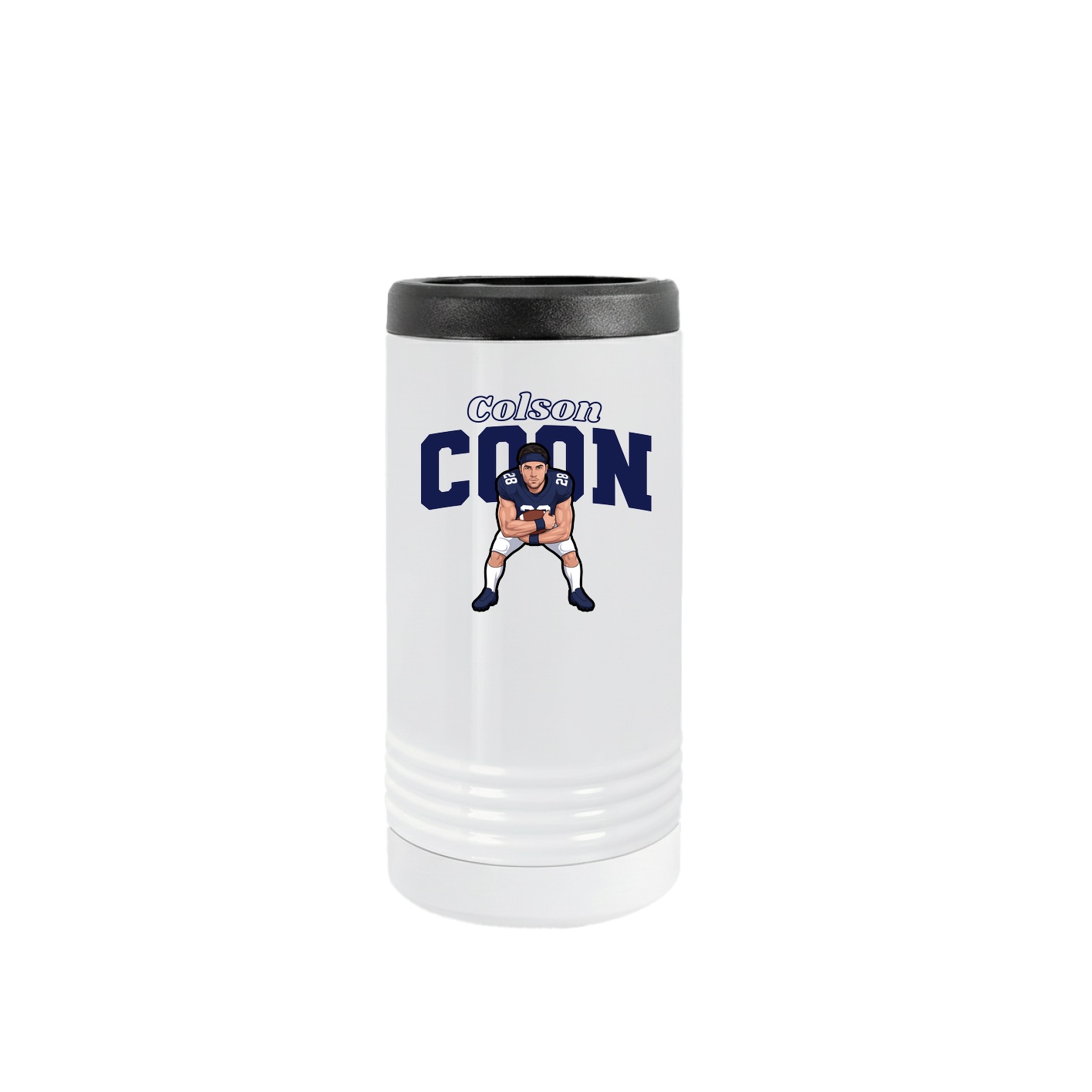Slim Beverage Holder — Name Arch in White