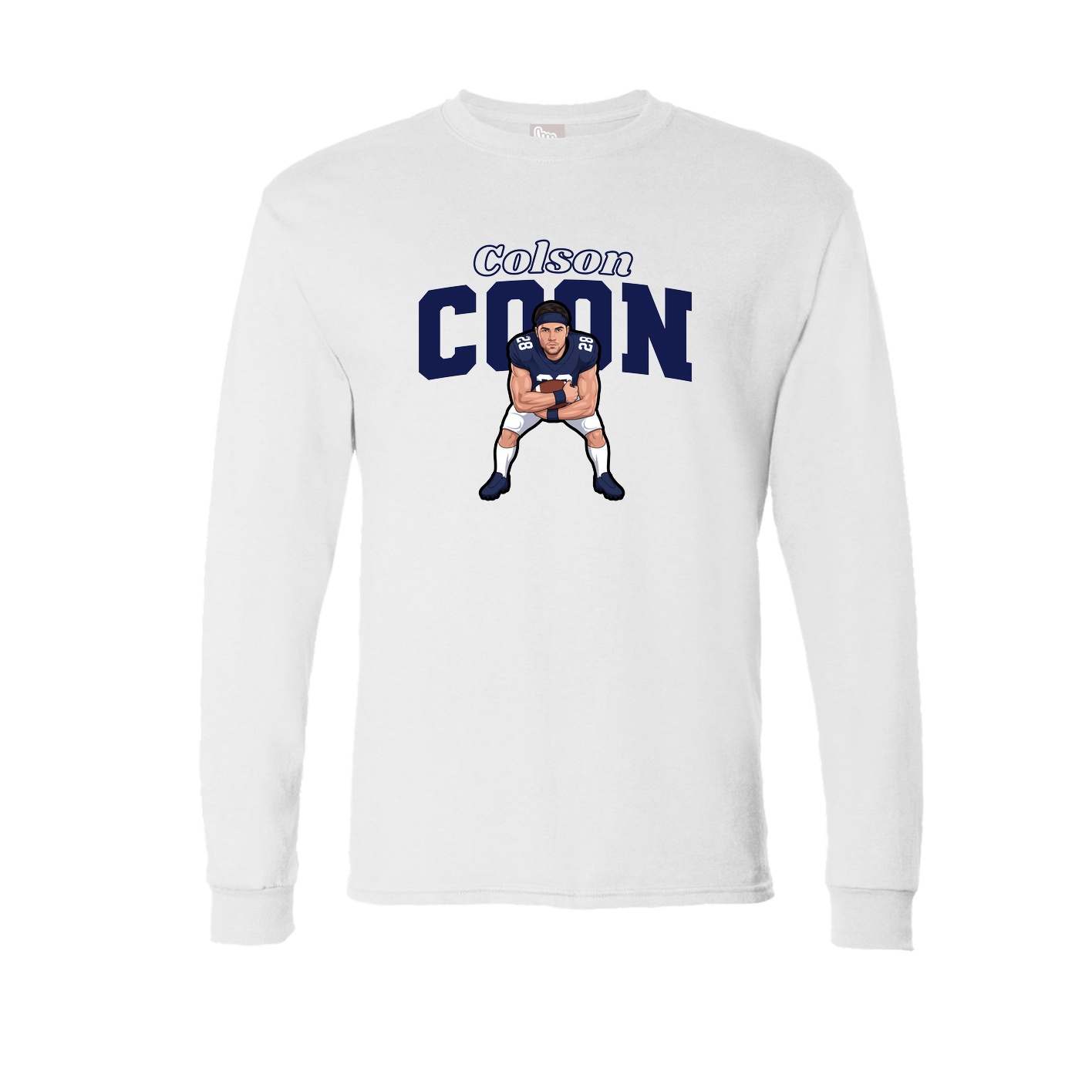Long Sleeve Tee — Name Arch in White