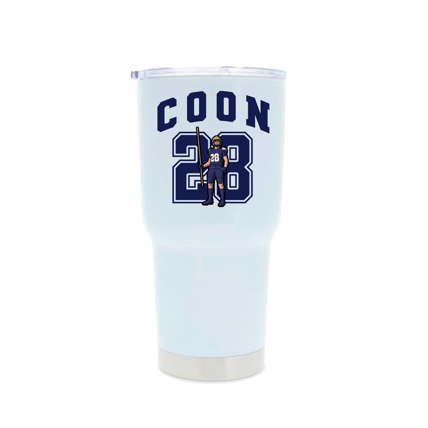 30oz Stainless Steel Tumbler — Number in White