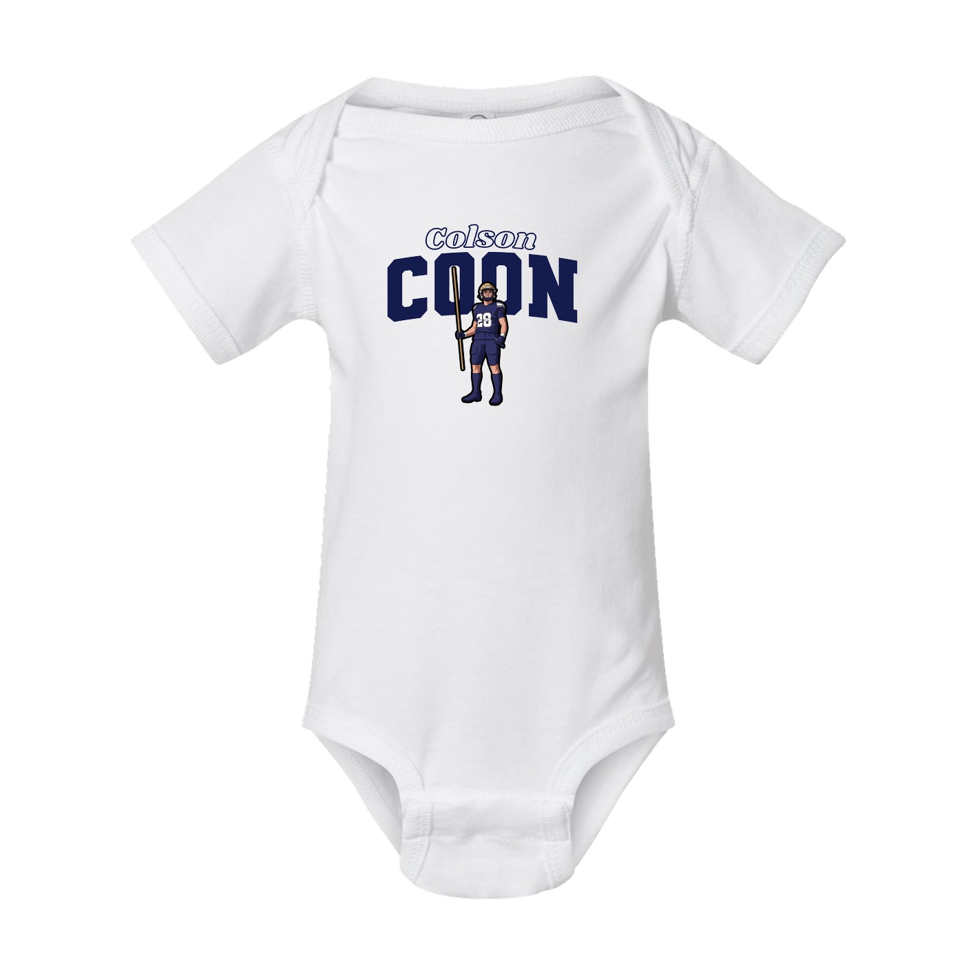 Baby Onesie — Name Arch in White