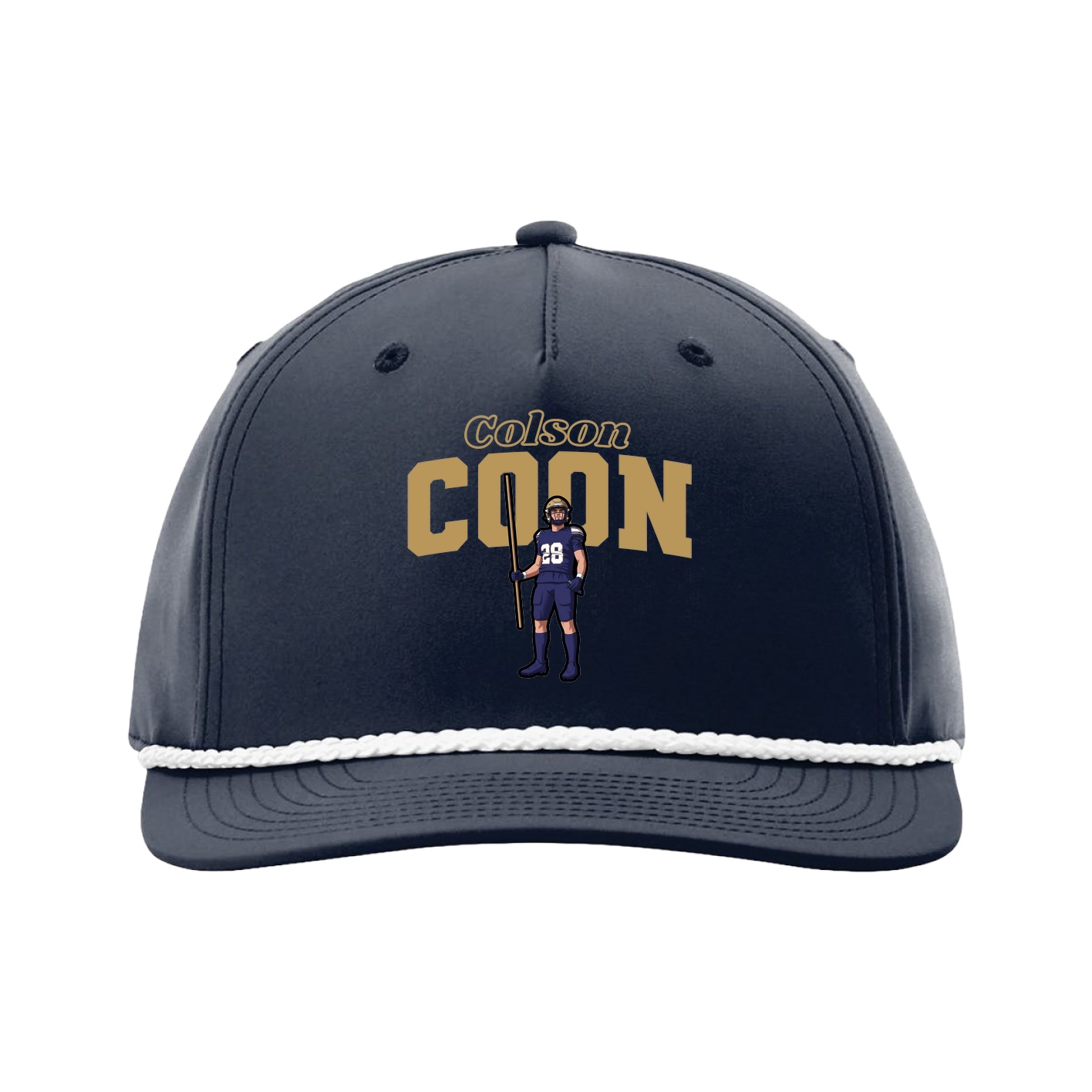 Five-Panel Classic Rope Cap — Name Arch in Navy
