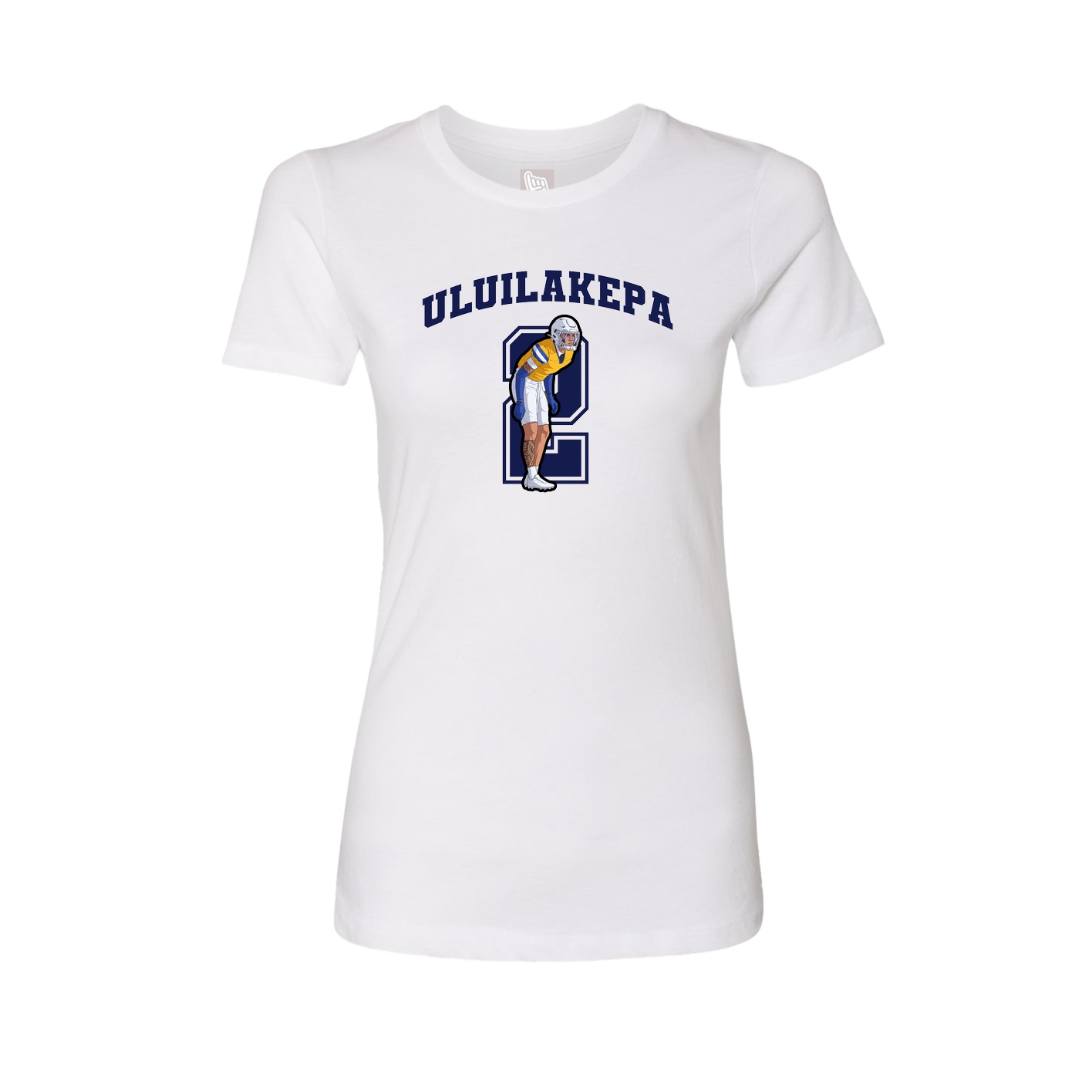Fitted Women's Tee — Number in White