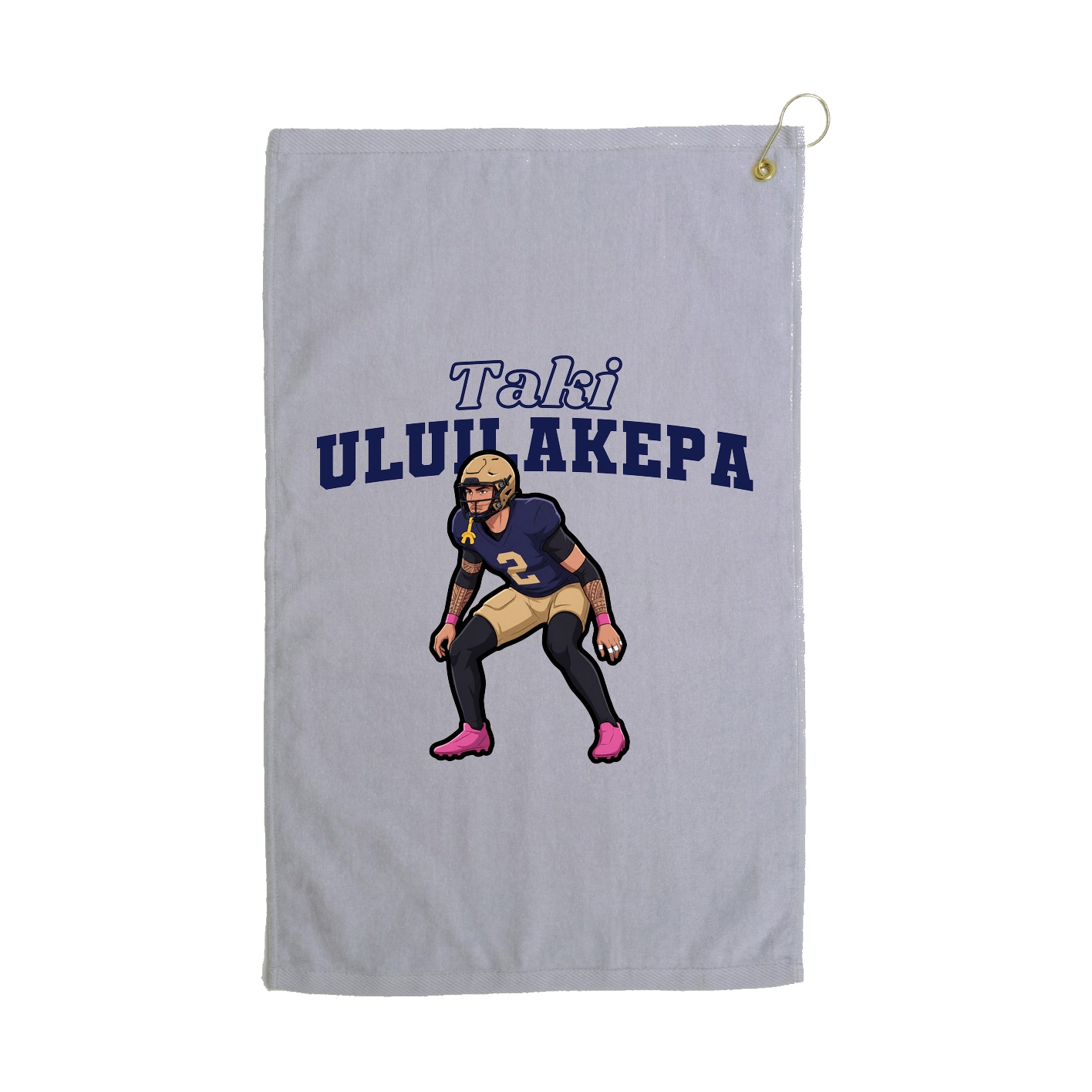 Golf Towel — Name Arch in Grey
