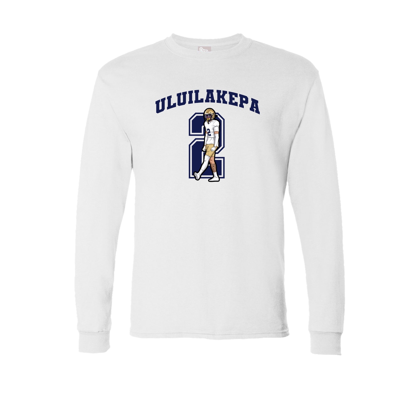 Long Sleeve Tee — Number in White