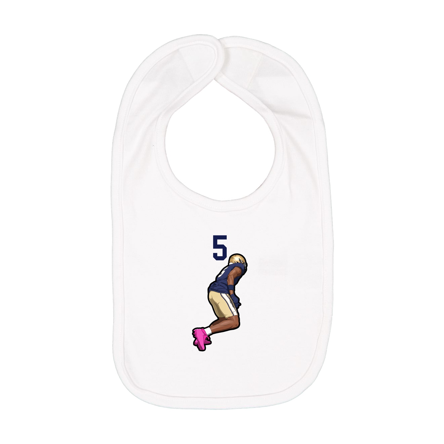 Infant Bib — Number Top in White
