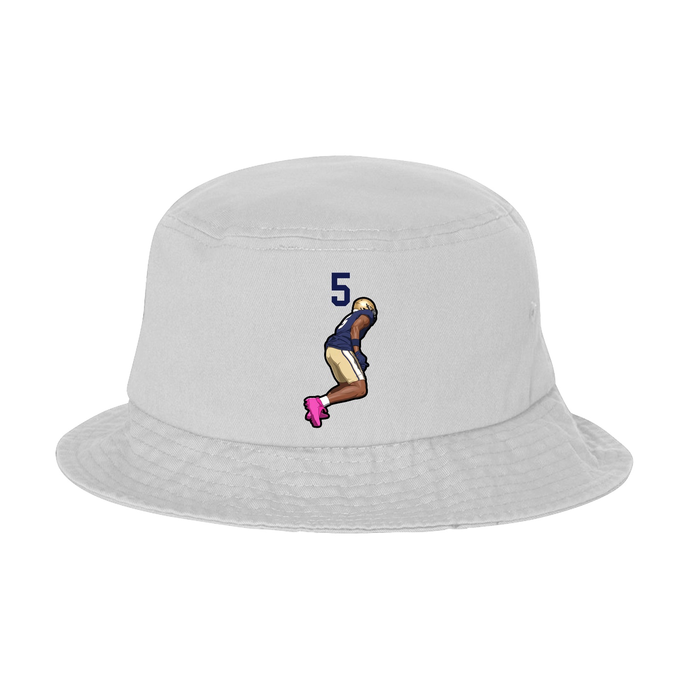 Bucket Cap — Number Top in White