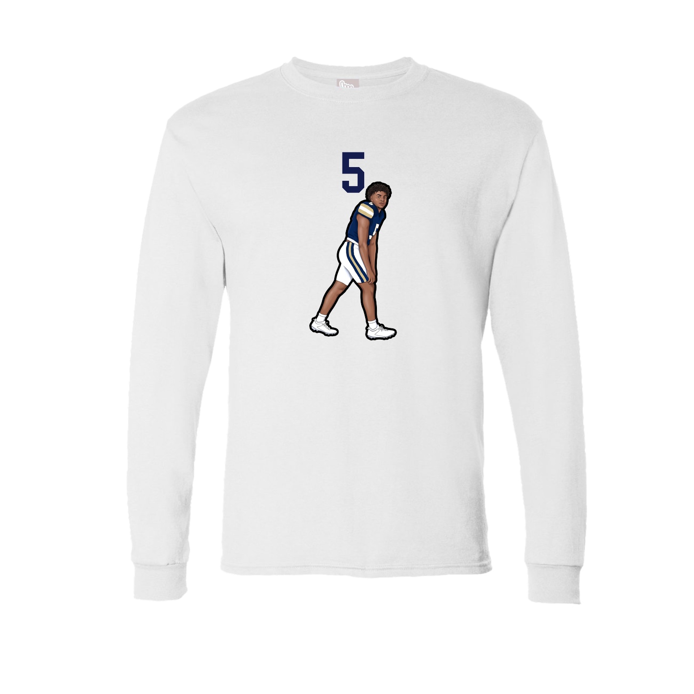 Long Sleeve Tee — Number Top in White