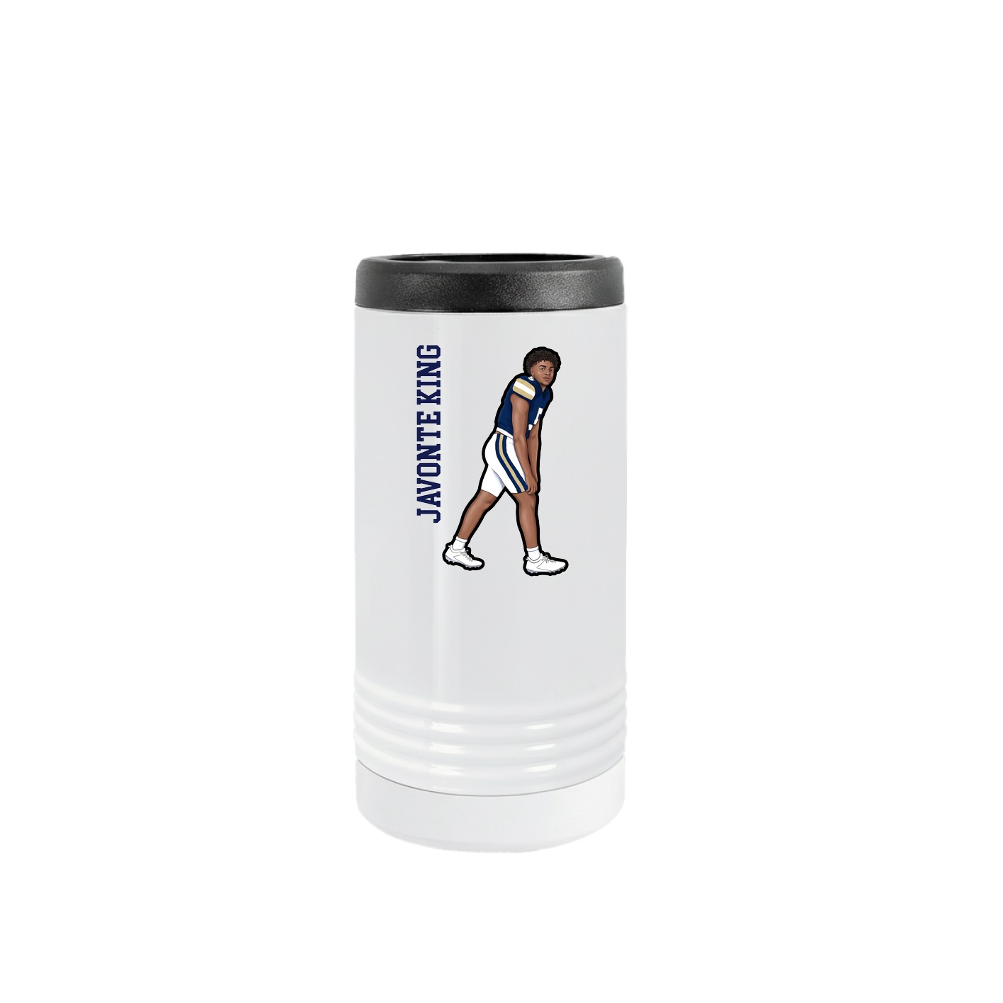 Slim Beverage Holder — Name Vertical in White
