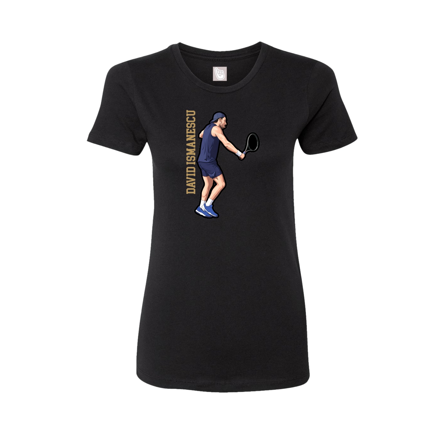 Fitted Women's Tee — Name Vertical in Black