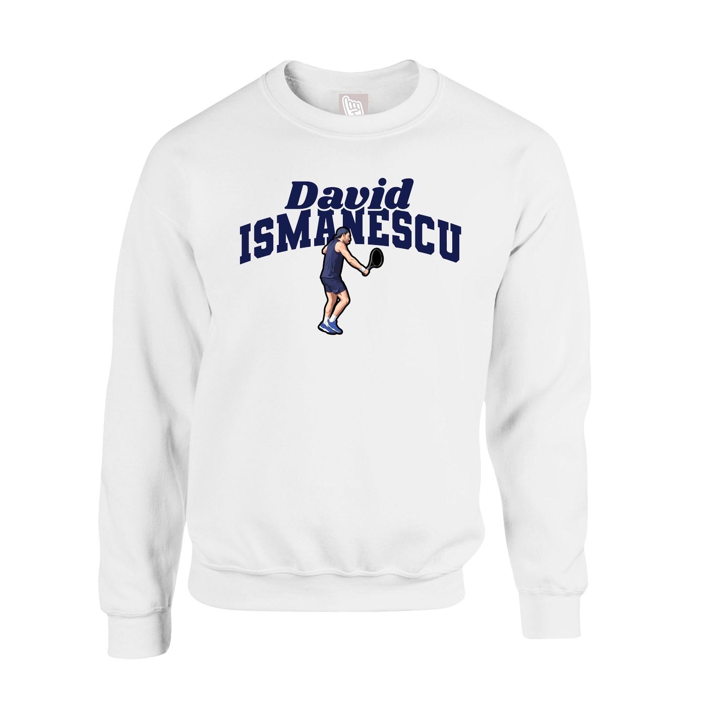 Fleece Crew — Signature Arch in White
