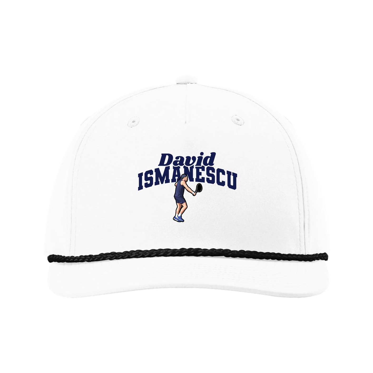 Five-Panel Classic Rope Cap — Signature Arch in White