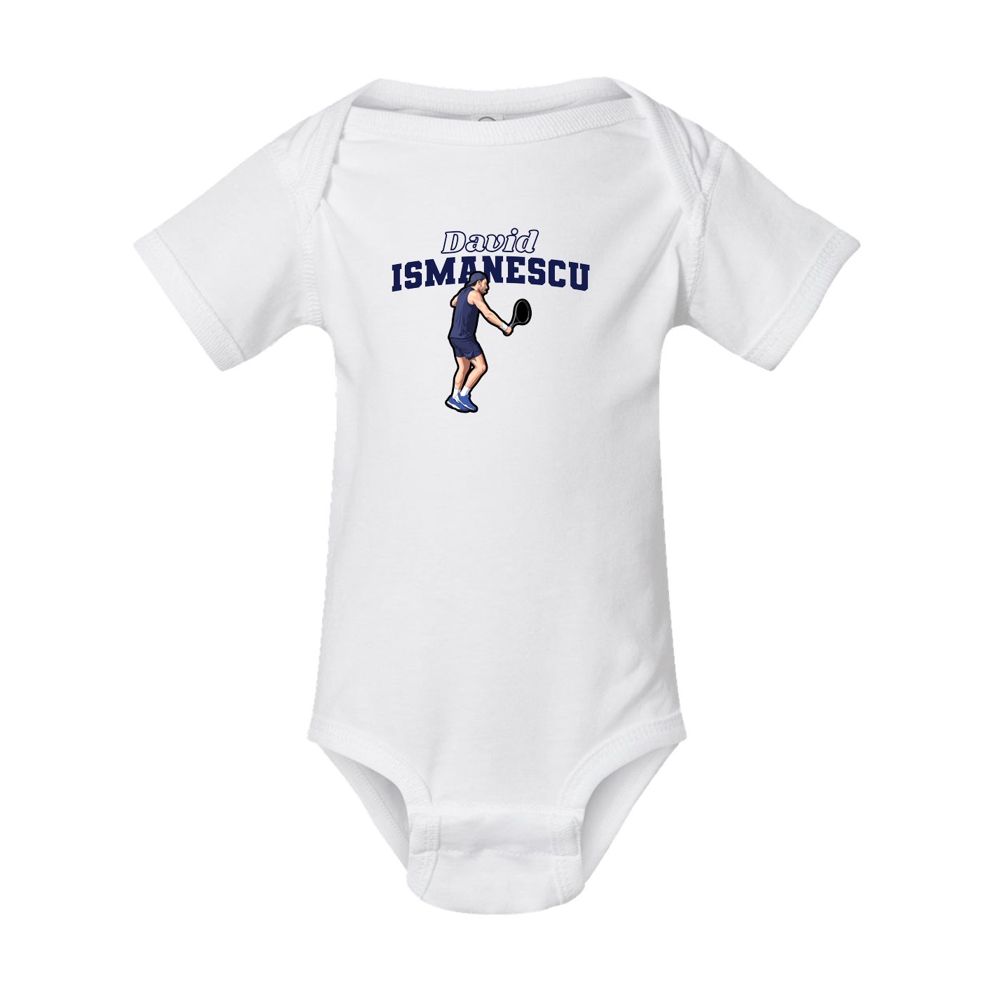 Baby Onesie — Name Arch in White