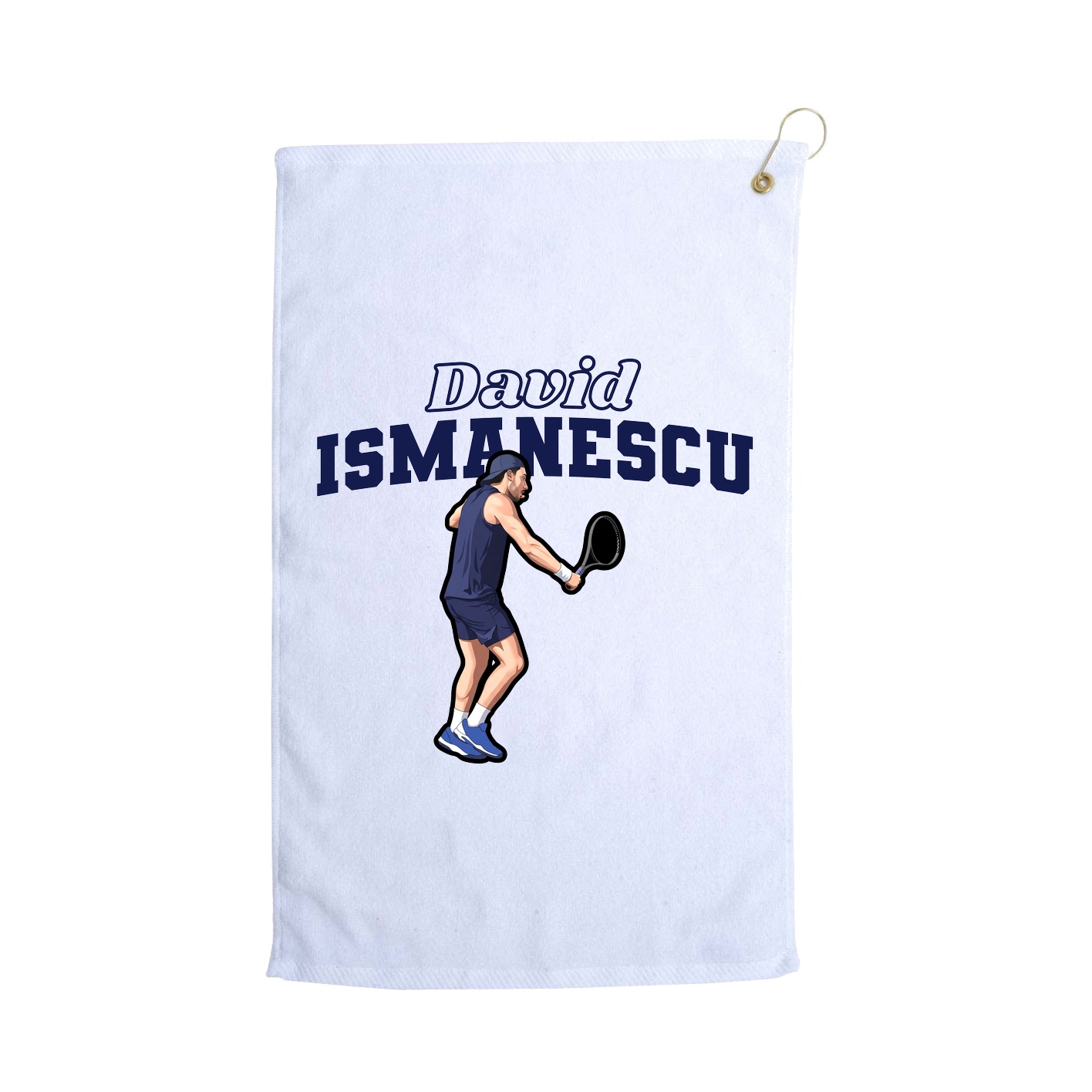 Golf Towel — Name Arch in White