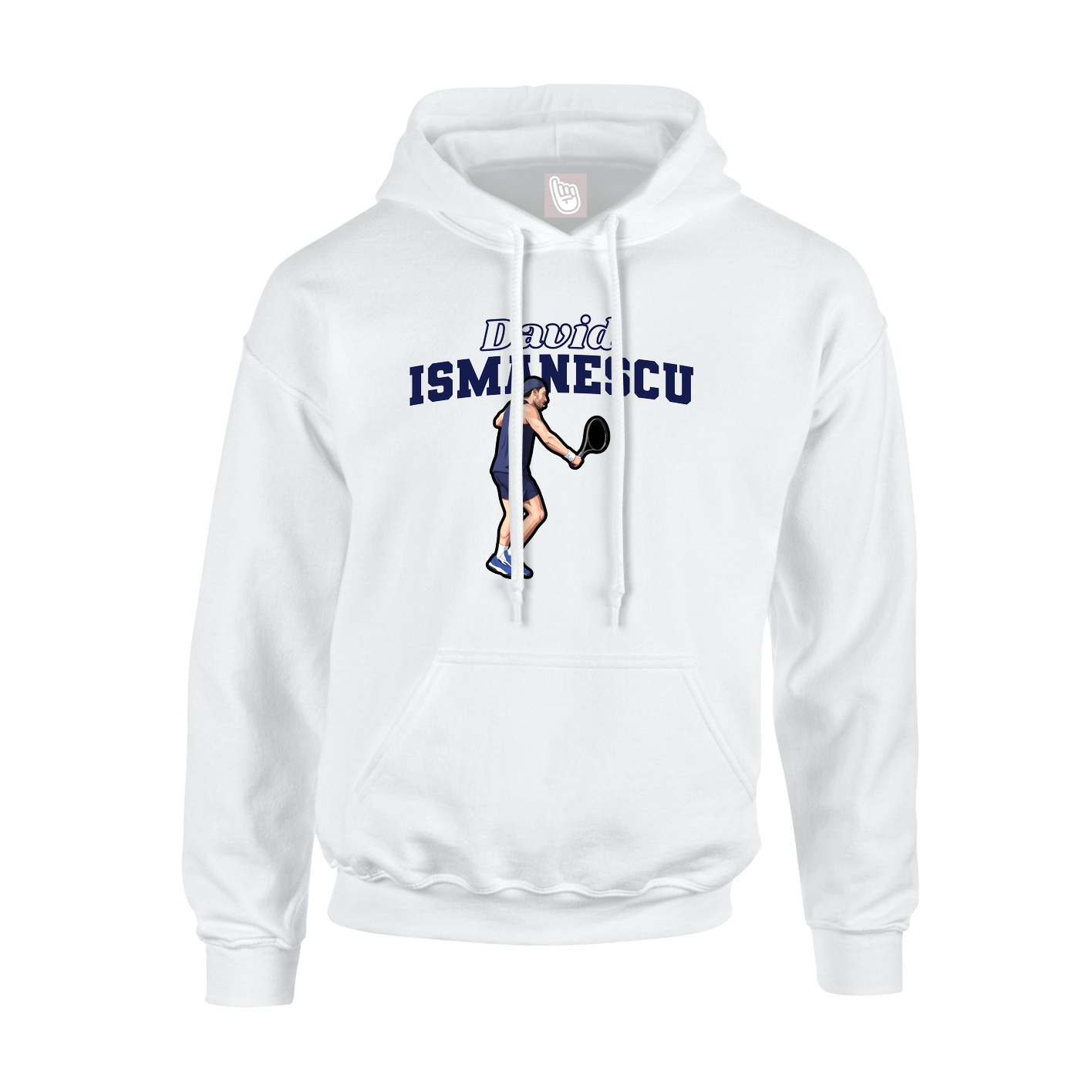Youth Hoodie — Name Arch in White