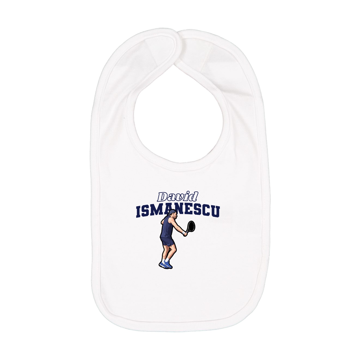 Infant Bib — Name Arch in White