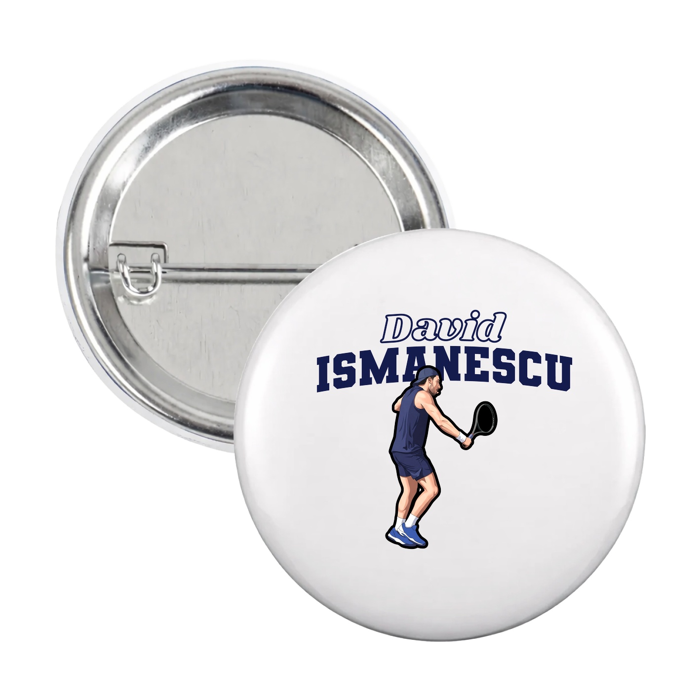 Game Day Button — Name Arch in White
