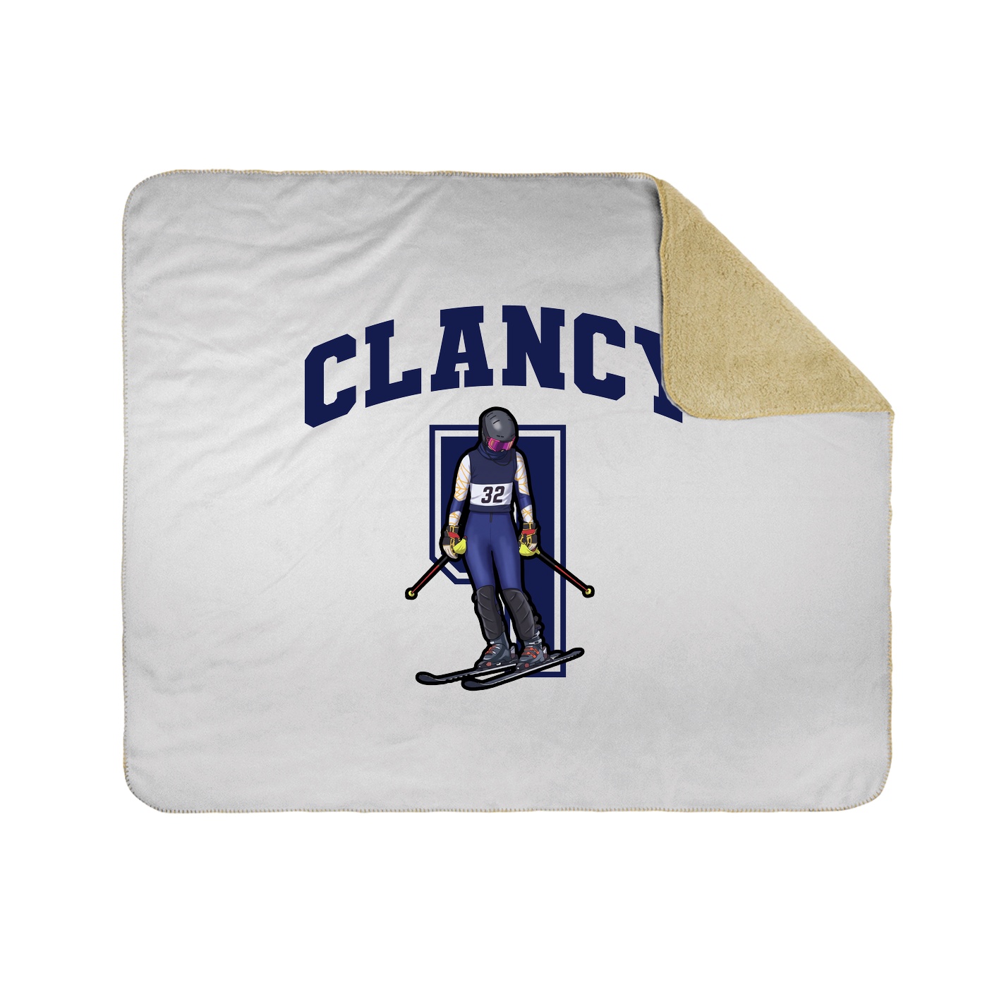 Throw Blanket — Number in White