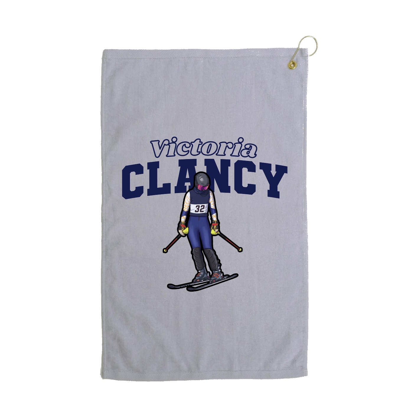 Golf Towel — Name Arch in Grey