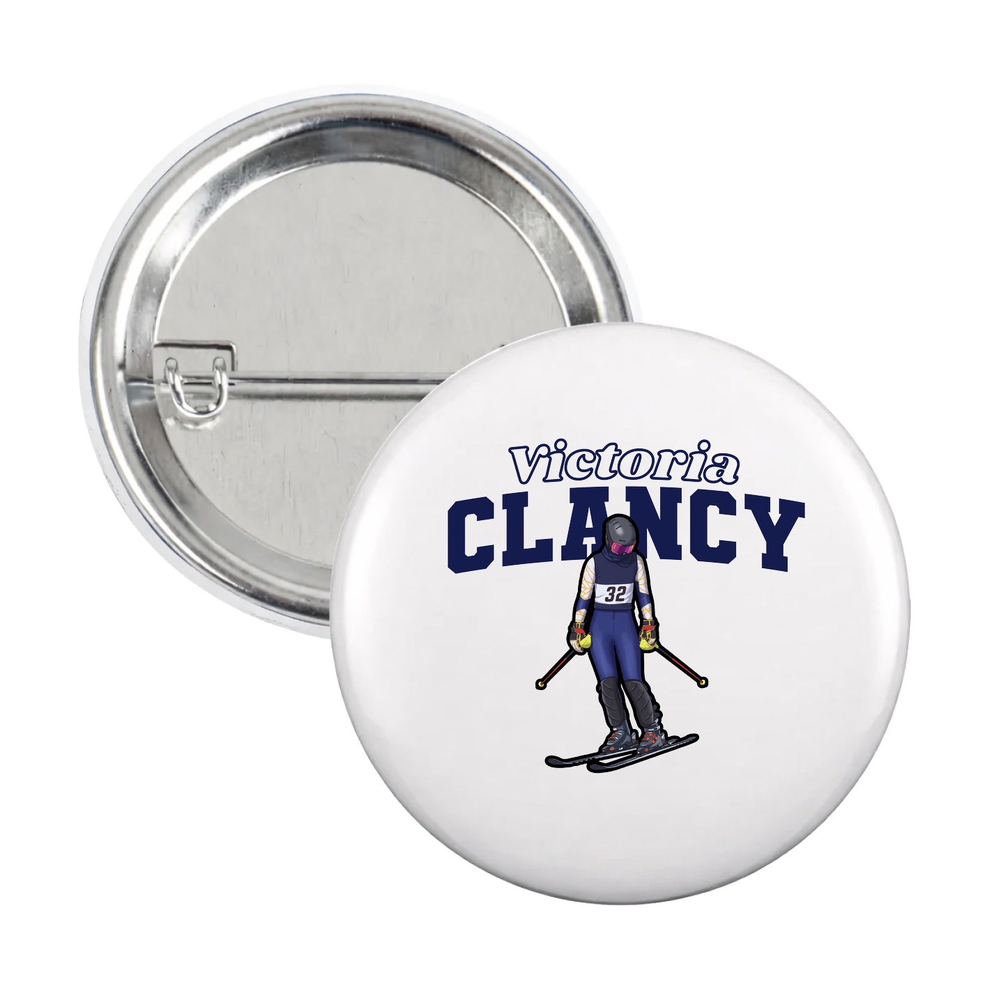 Game Day Button — Name Arch in White