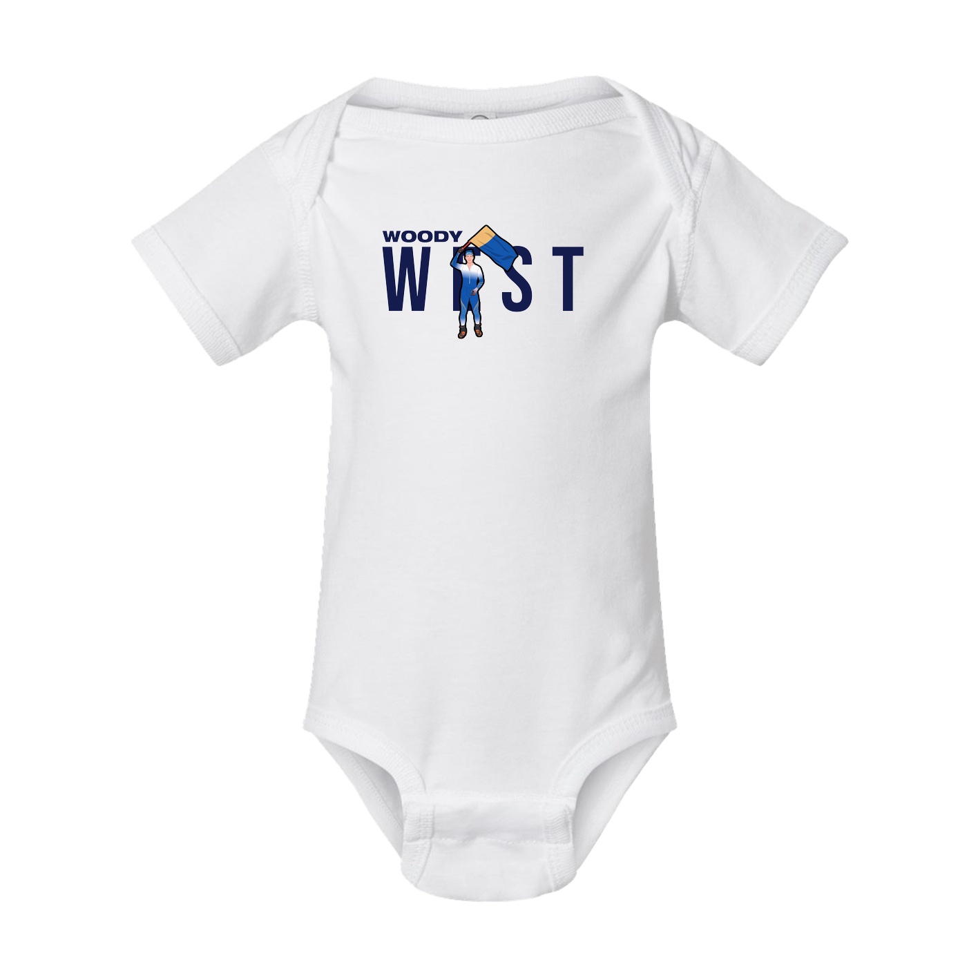 Baby Onesie — Player Name in White
