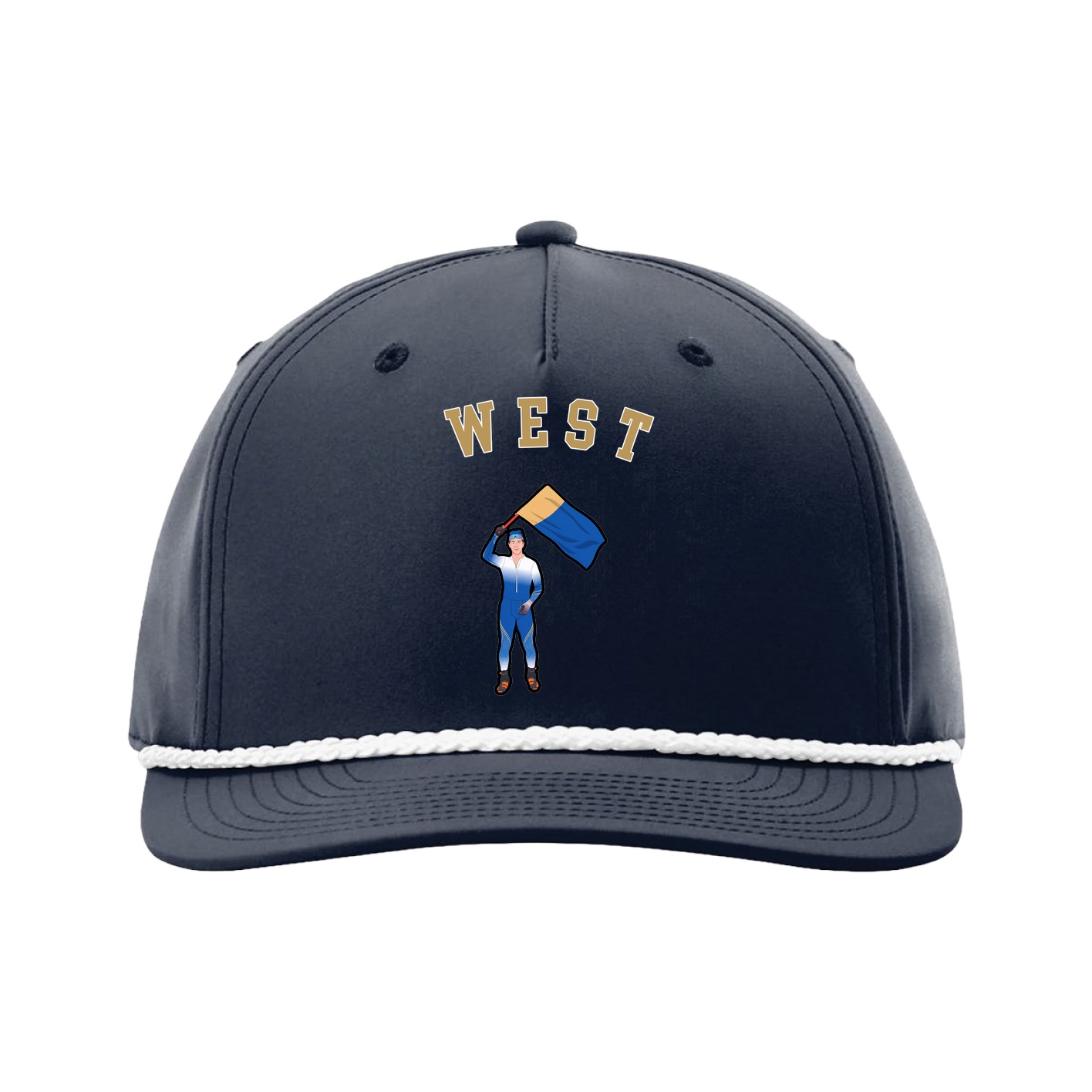 Five-Panel Classic Rope Cap — Shirsey Arch in Navy