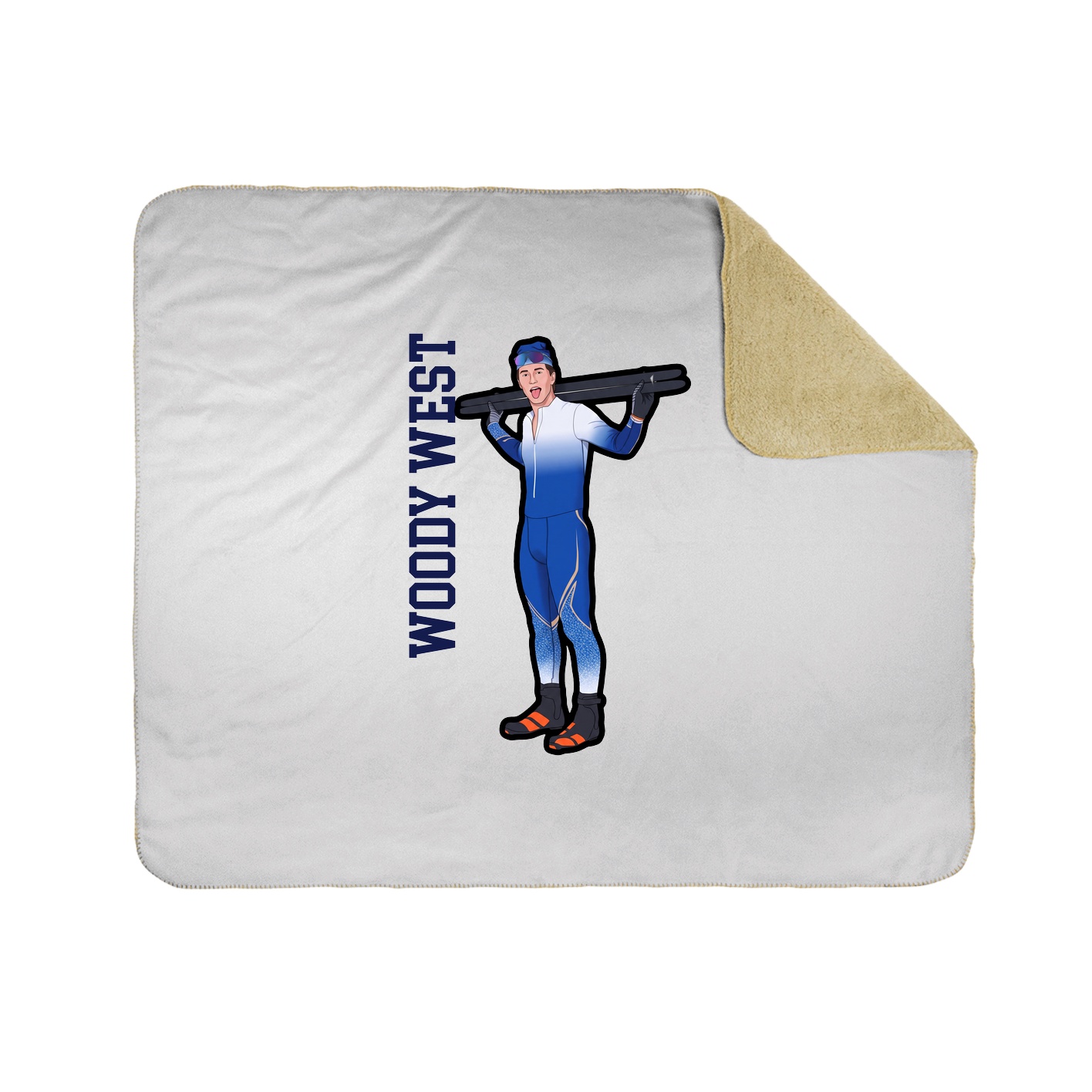 Throw Blanket — Name Vertical in White
