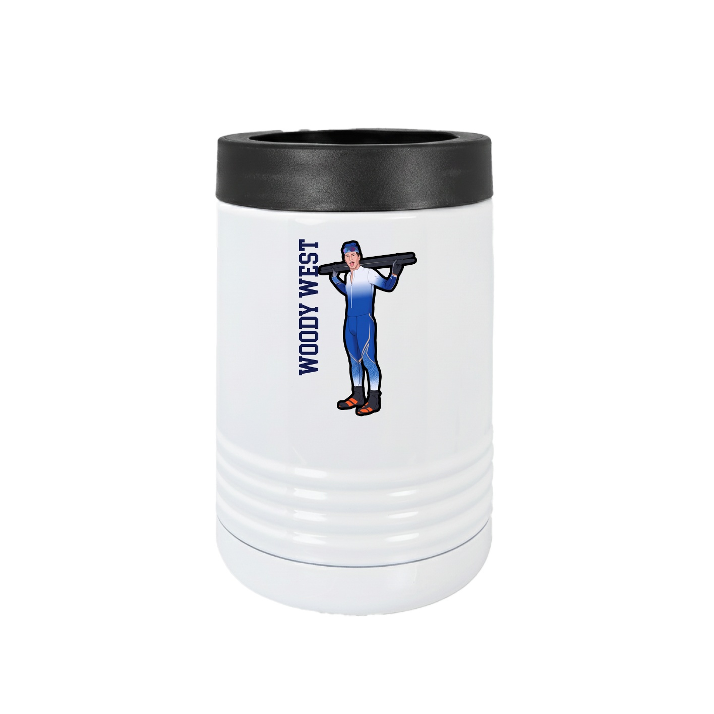 Beverage Holder — Name Vertical in White