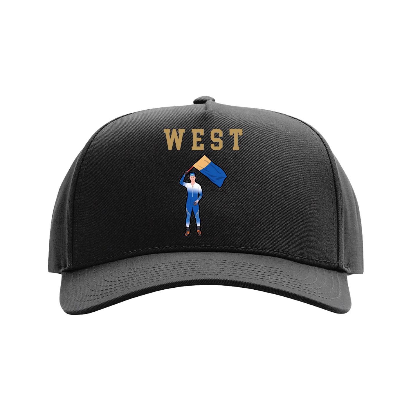 Full Fabric Five-Panel Champ Cap — Shirsey in Black