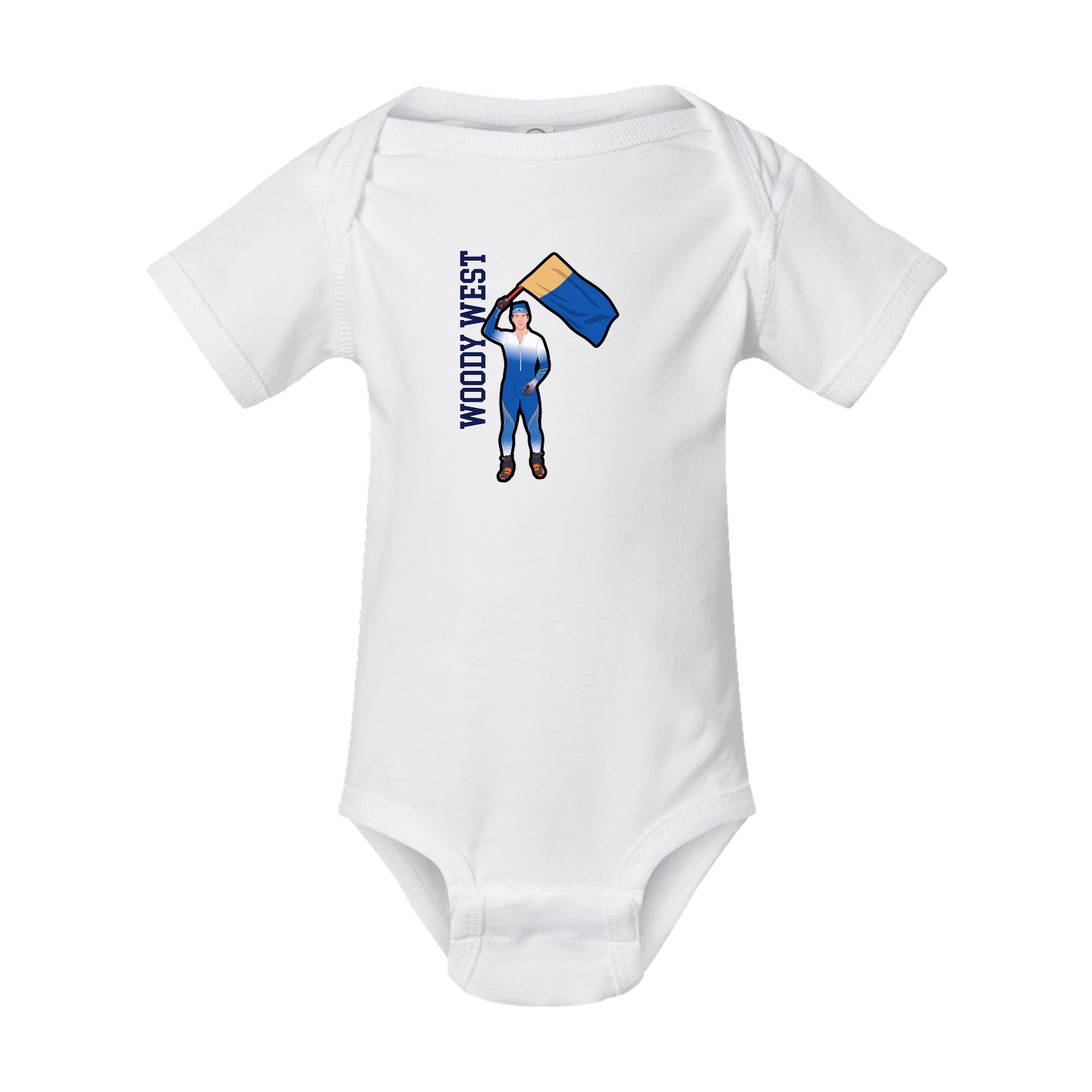 Baby Onesie — Name Vertical in White
