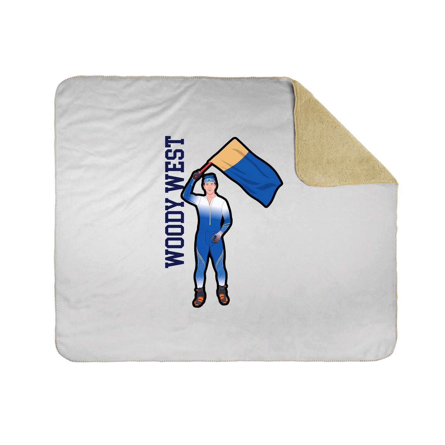 Throw Blanket — Name Vertical in White