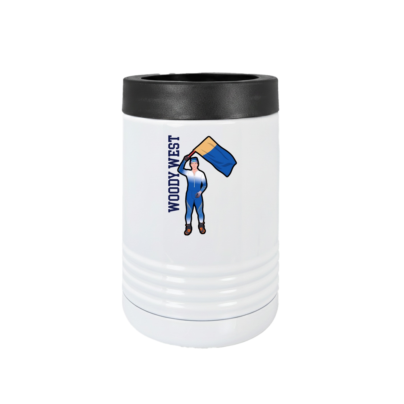 Beverage Holder — Name Vertical in White