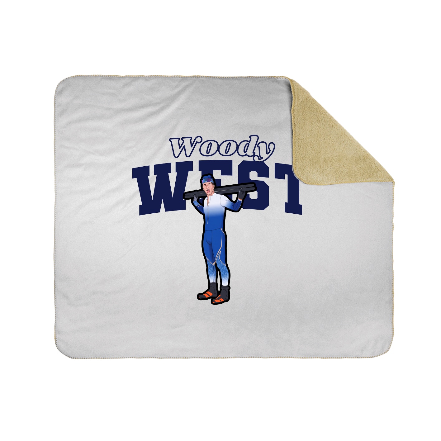 Throw Blanket — Name Arch in White