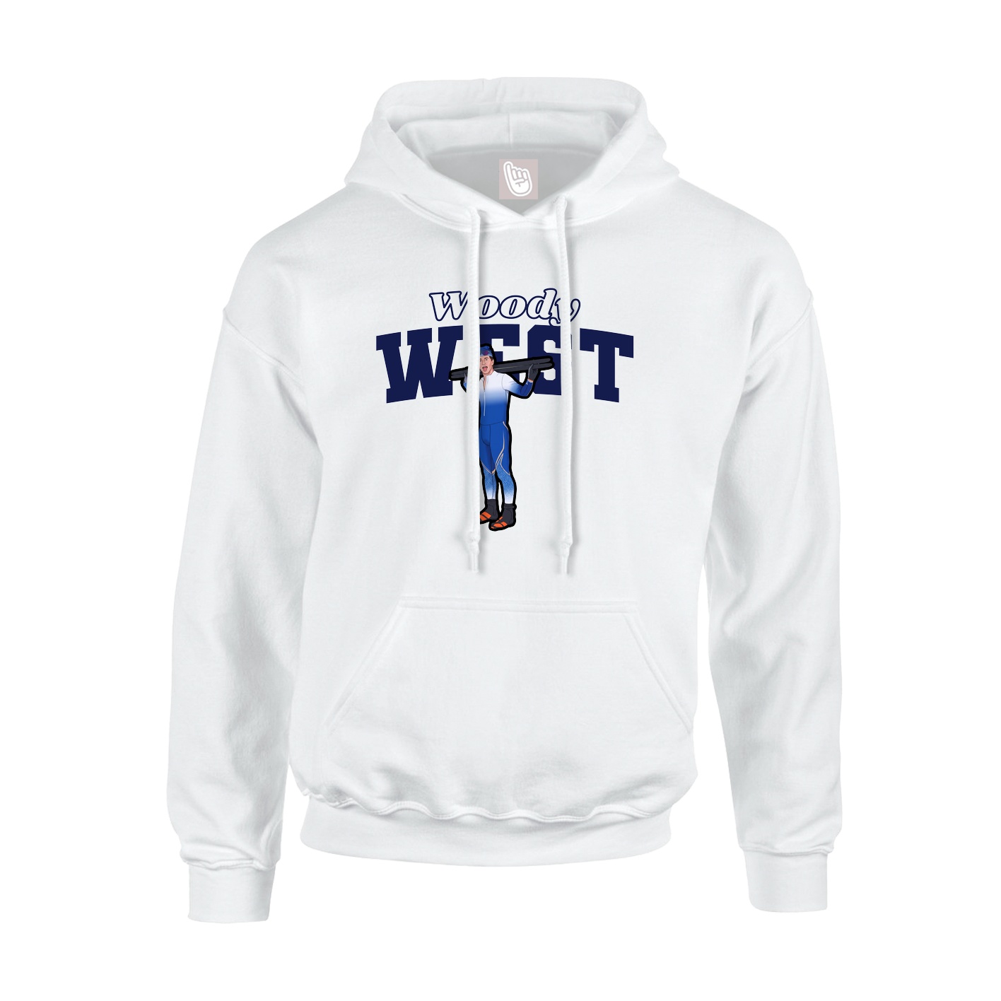 Youth Hoodie — Name Arch in White