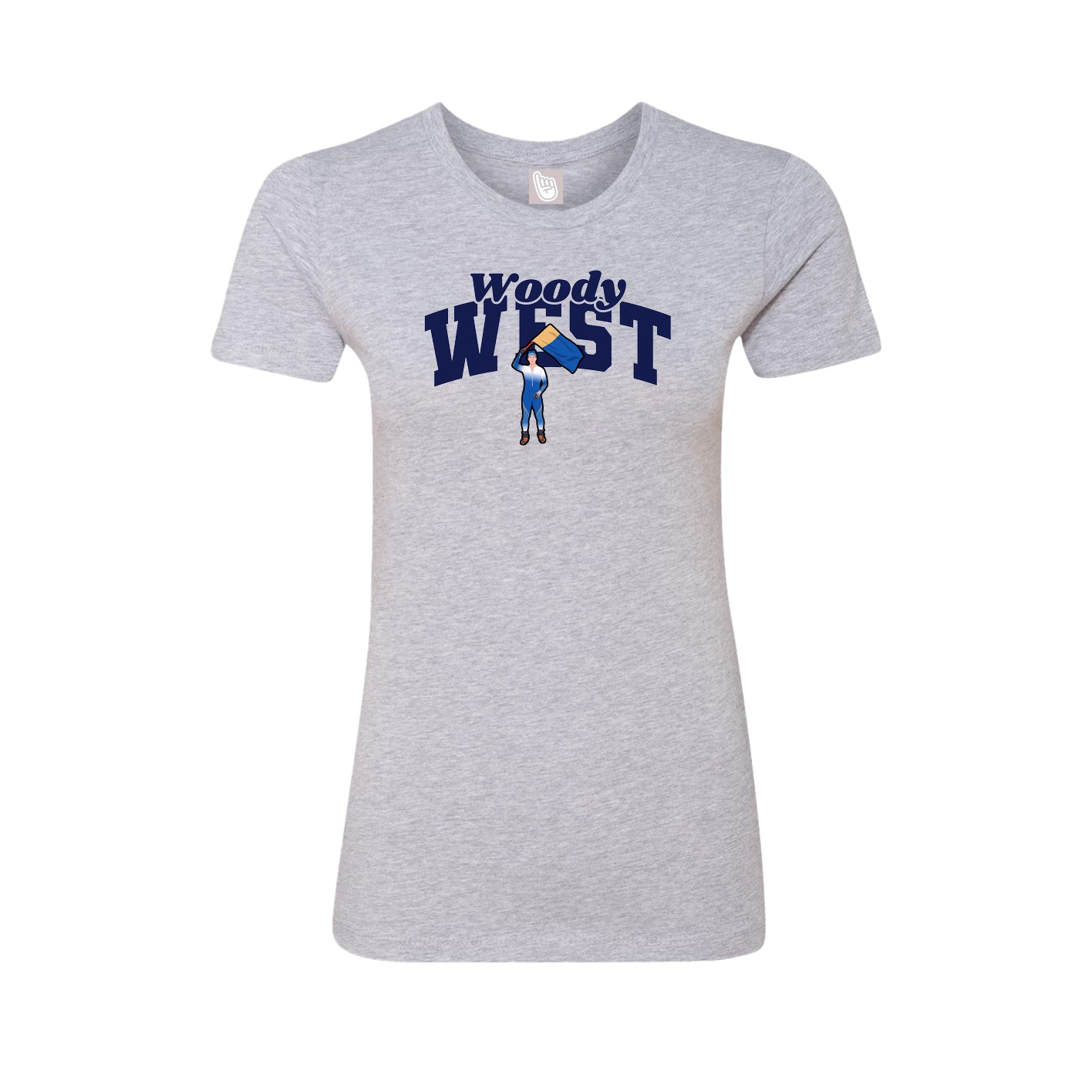 Fitted Women's Tee — Signature Arch in Grey