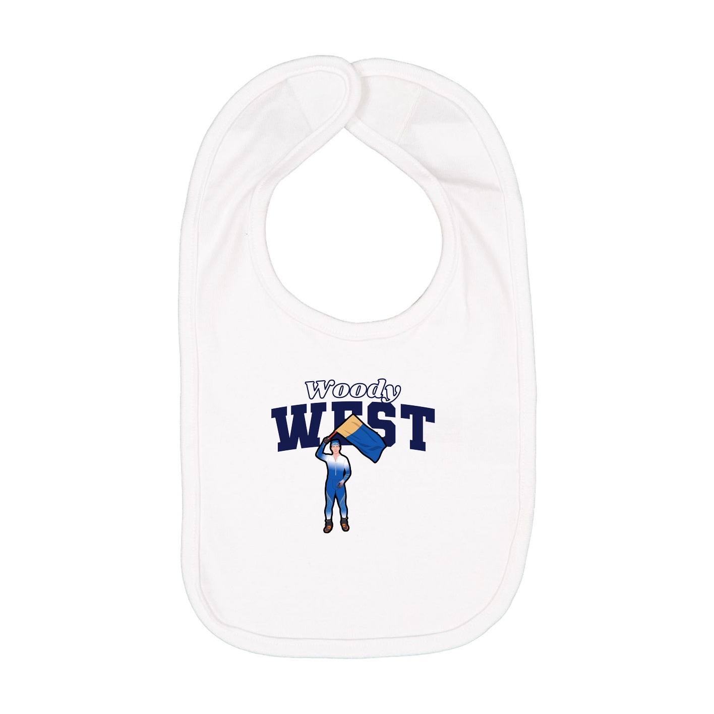 Infant Bib — Name Arch in White