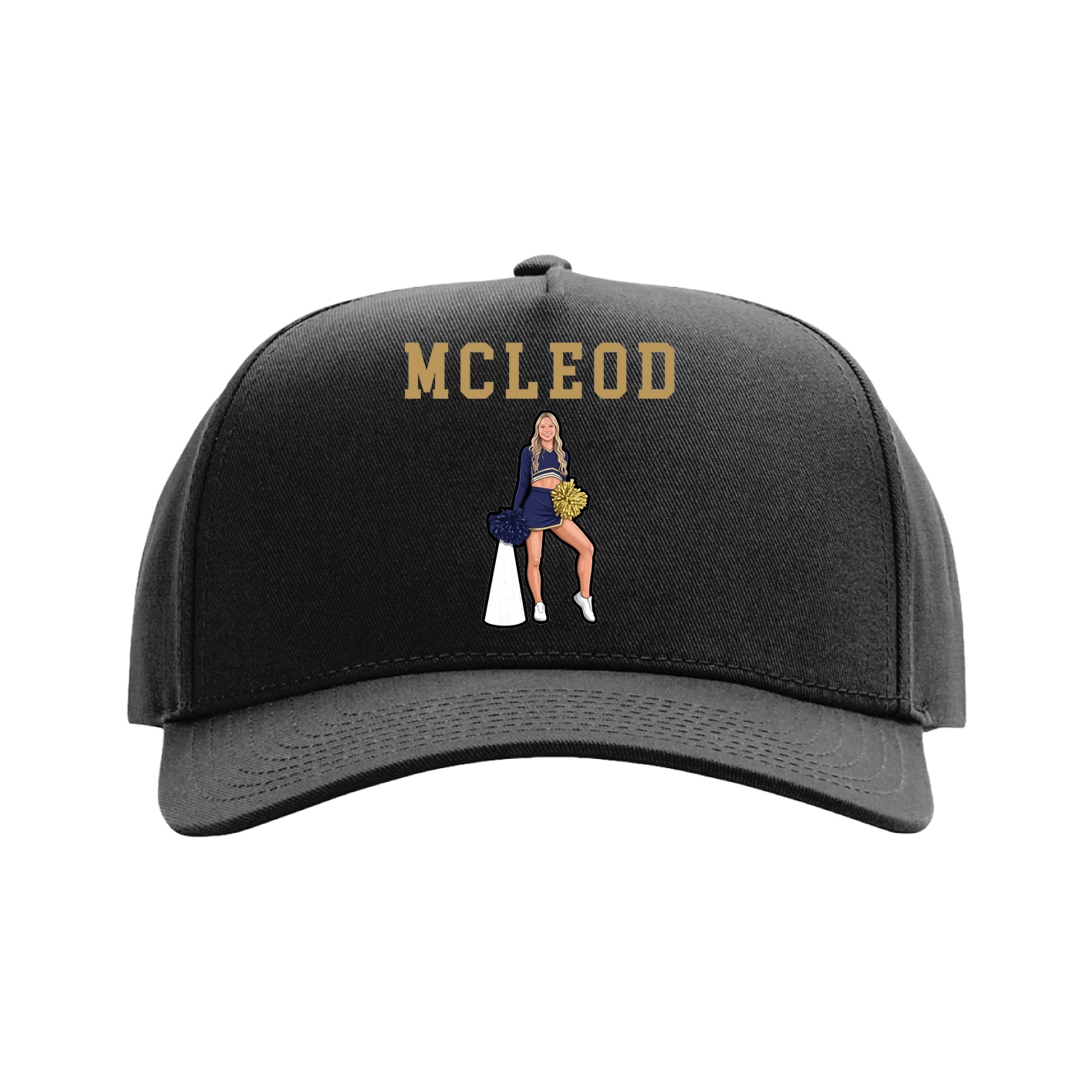 Full Fabric Five-Panel Champ Cap — Shirsey in Black